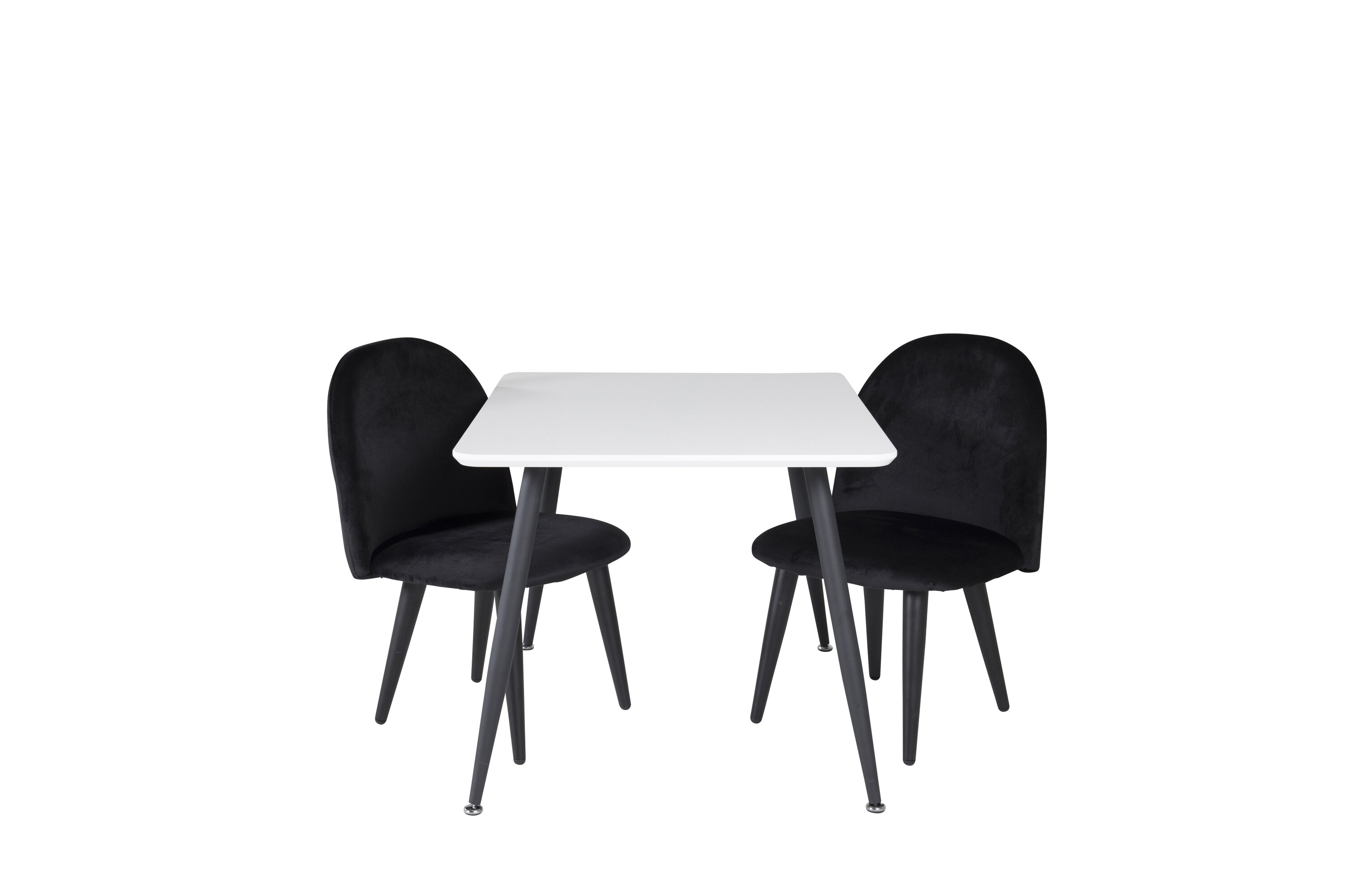 Détail du ensemble repas rectangulaire Polar, Velvet blanc, noir