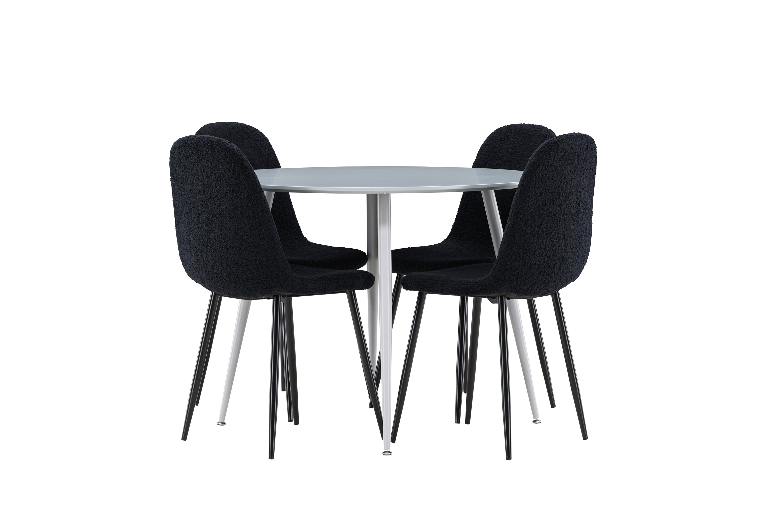 Plaza, Polar ensemble repas rond gris, noir sur fond clair