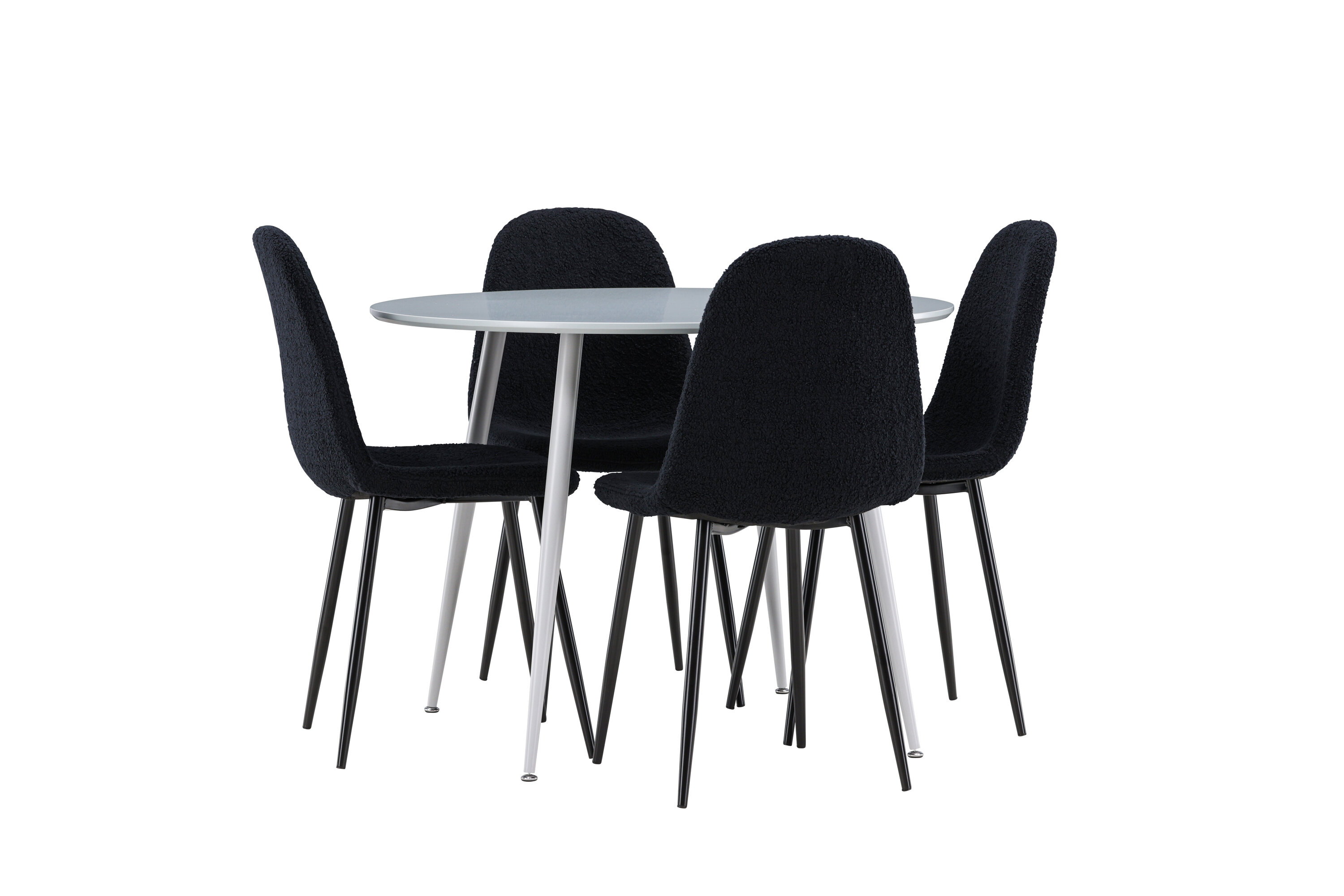 Plaza, Polar ensemble repas rond gris, noir sur fond clair