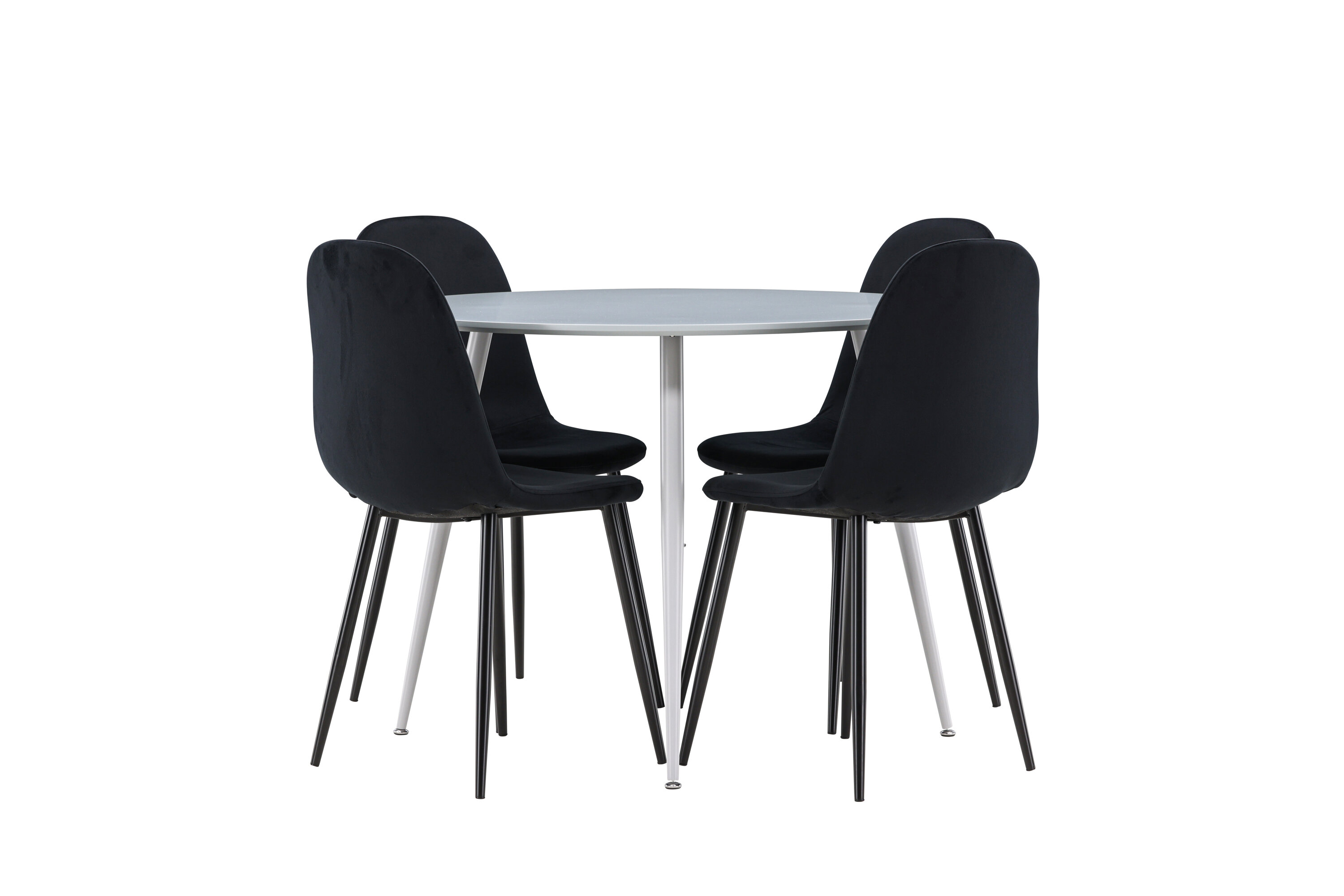 Plaza, Polar ensemble repas rond gris, noir sur fond clair