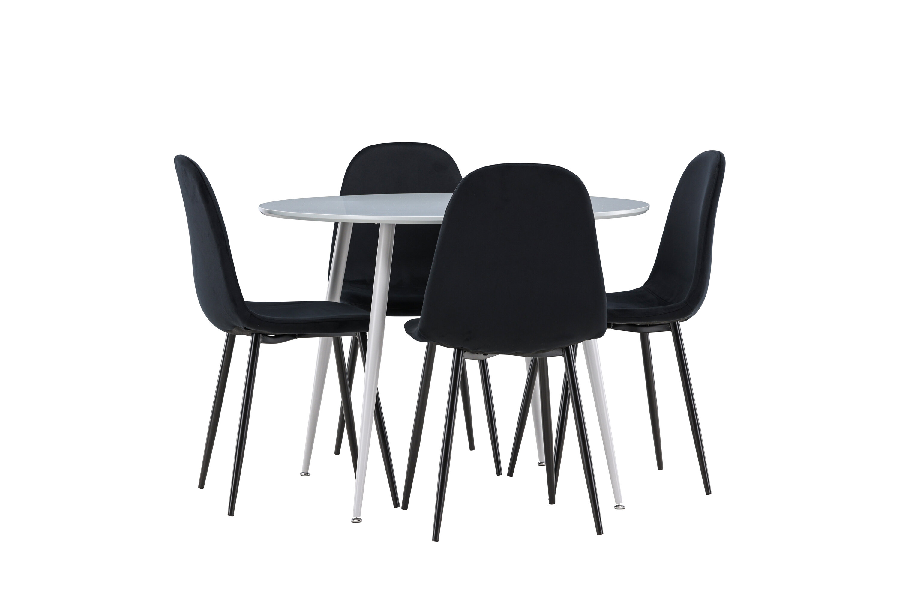 Plaza, Polar ensemble repas rond gris, noir sur fond clair