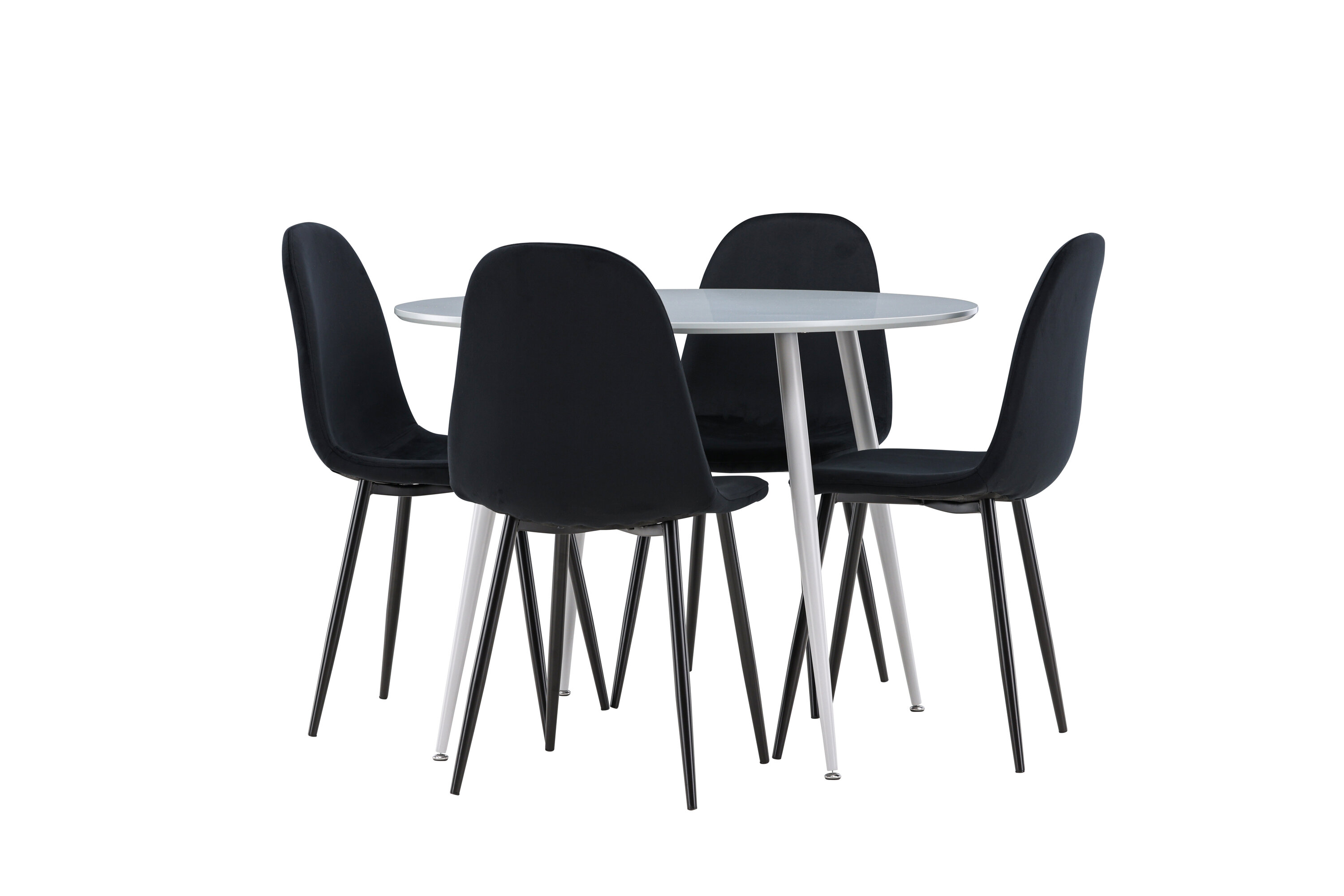 Plaza, Polar ensemble repas rond gris, noir sur fond clair