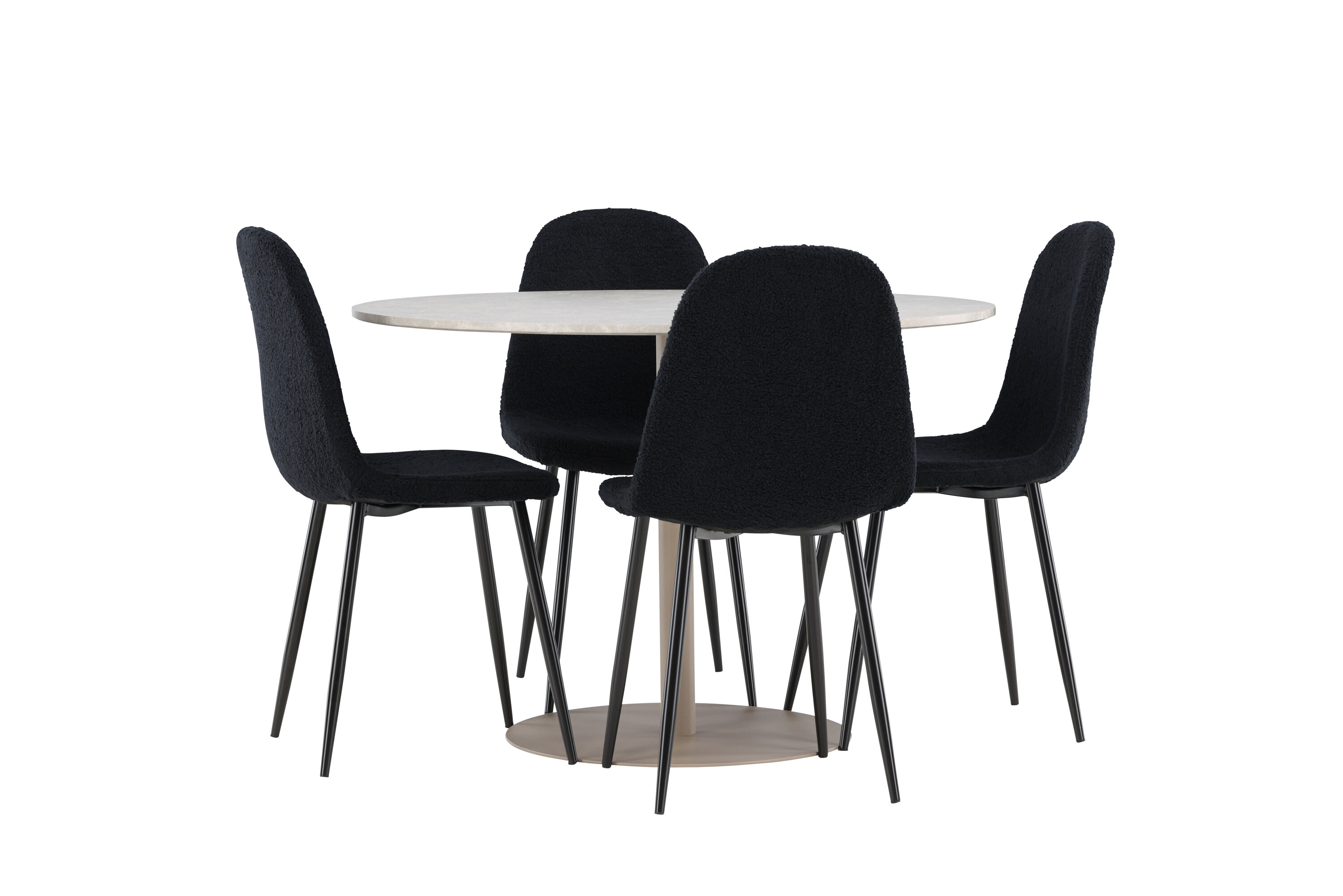 Lycke, Polar ensemble repas rond beige, noir sur fond clair