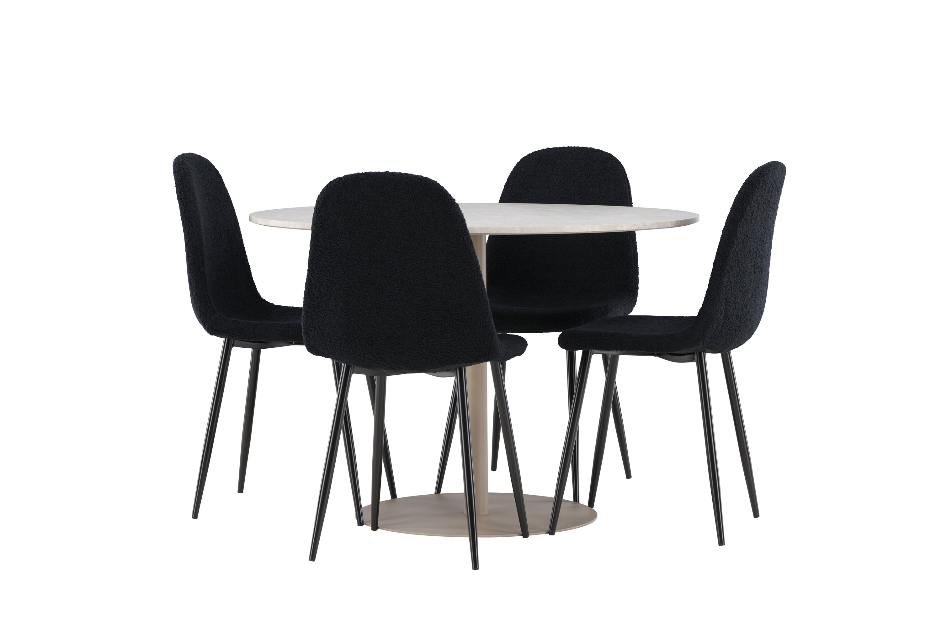 Lycke, Polar ensemble repas rond beige, noir sur fond clair