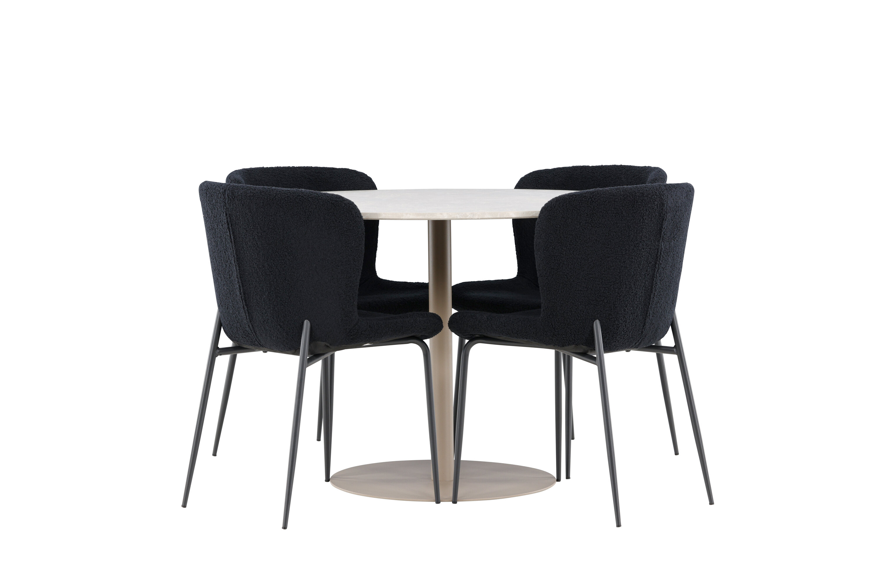 Lycke, Modesto ensemble repas rond beige, noir sur fond clair