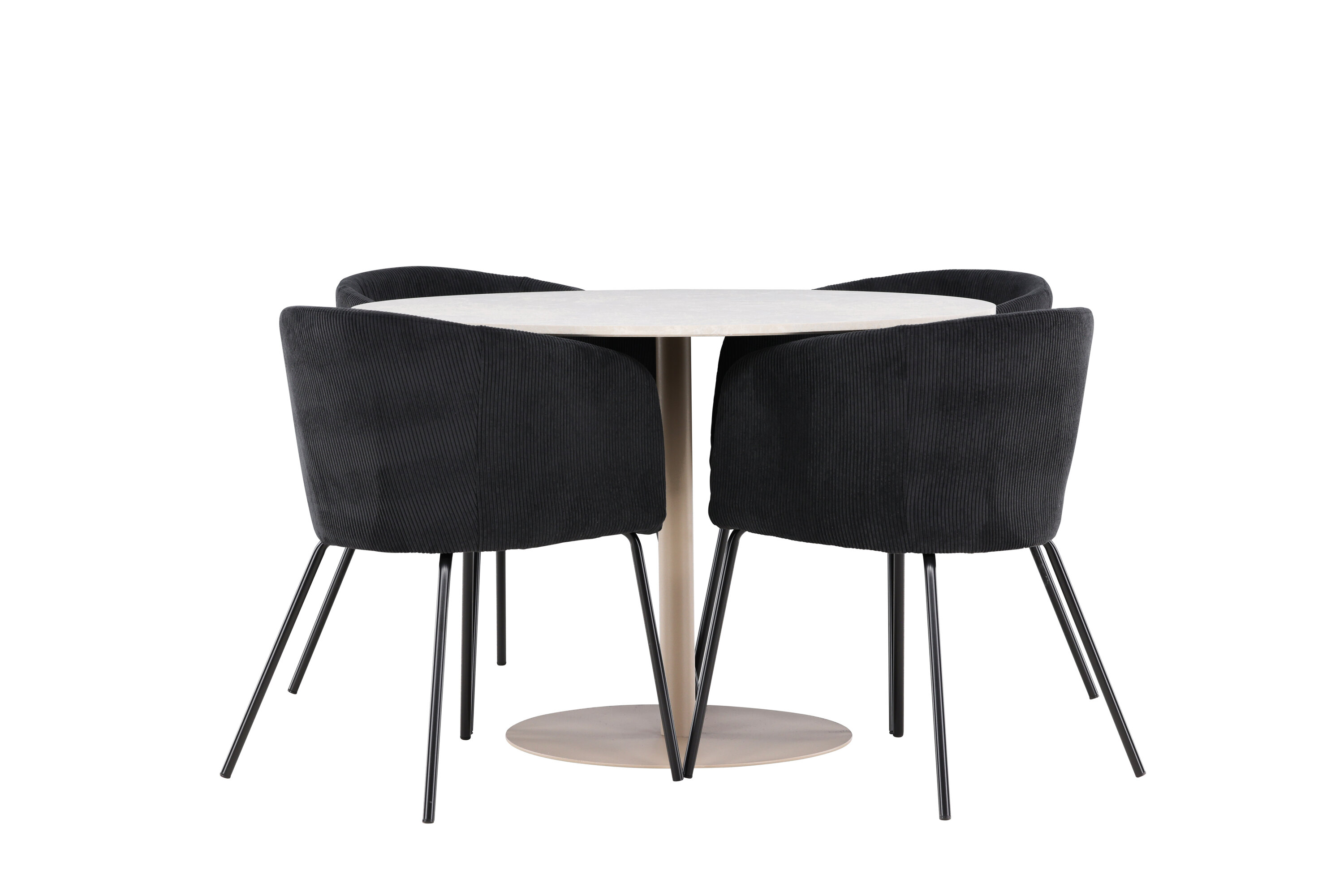 Lycke, Berit ensemble repas rond beige, noir sur fond clair