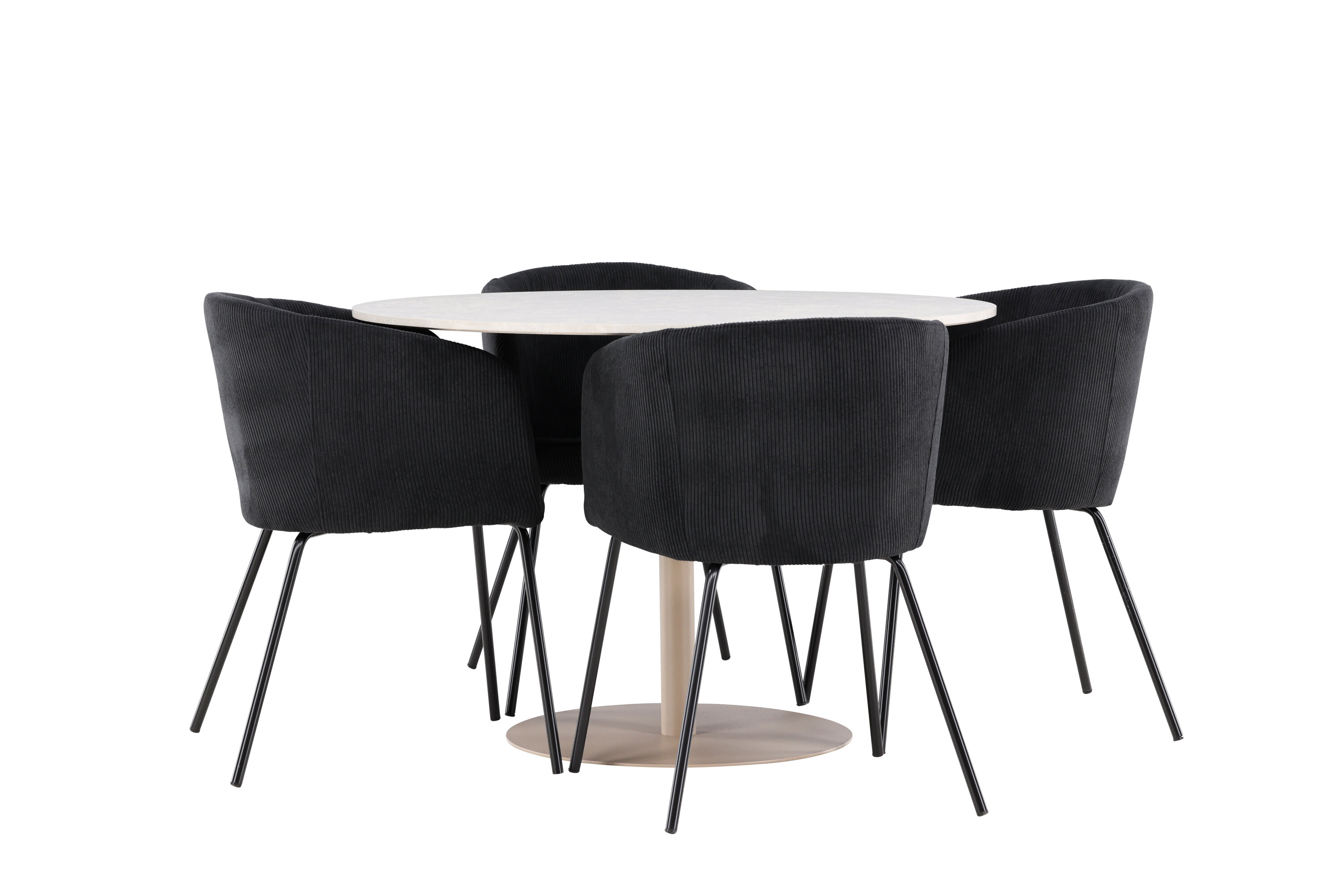 Lycke, Berit ensemble repas rond beige, noir sur fond clair