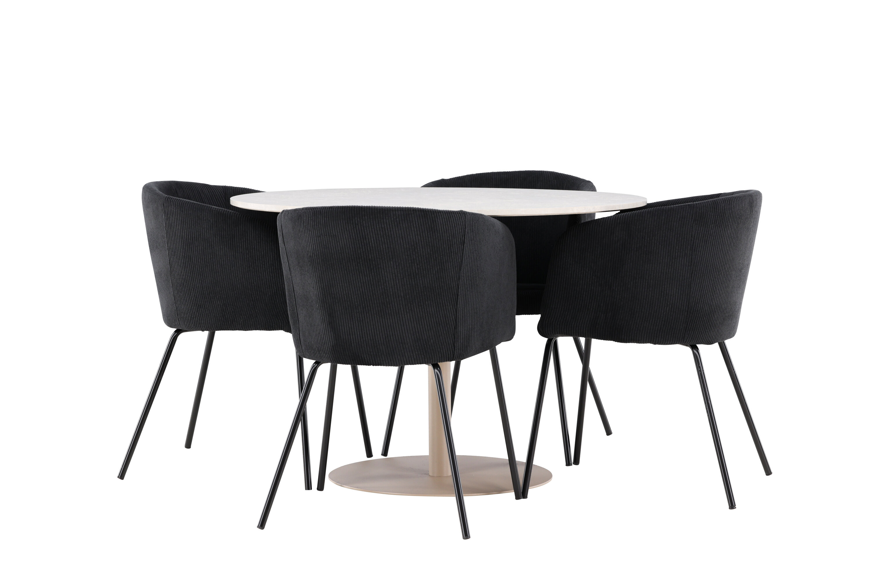 Lycke, Berit ensemble repas rond beige, noir sur fond clair