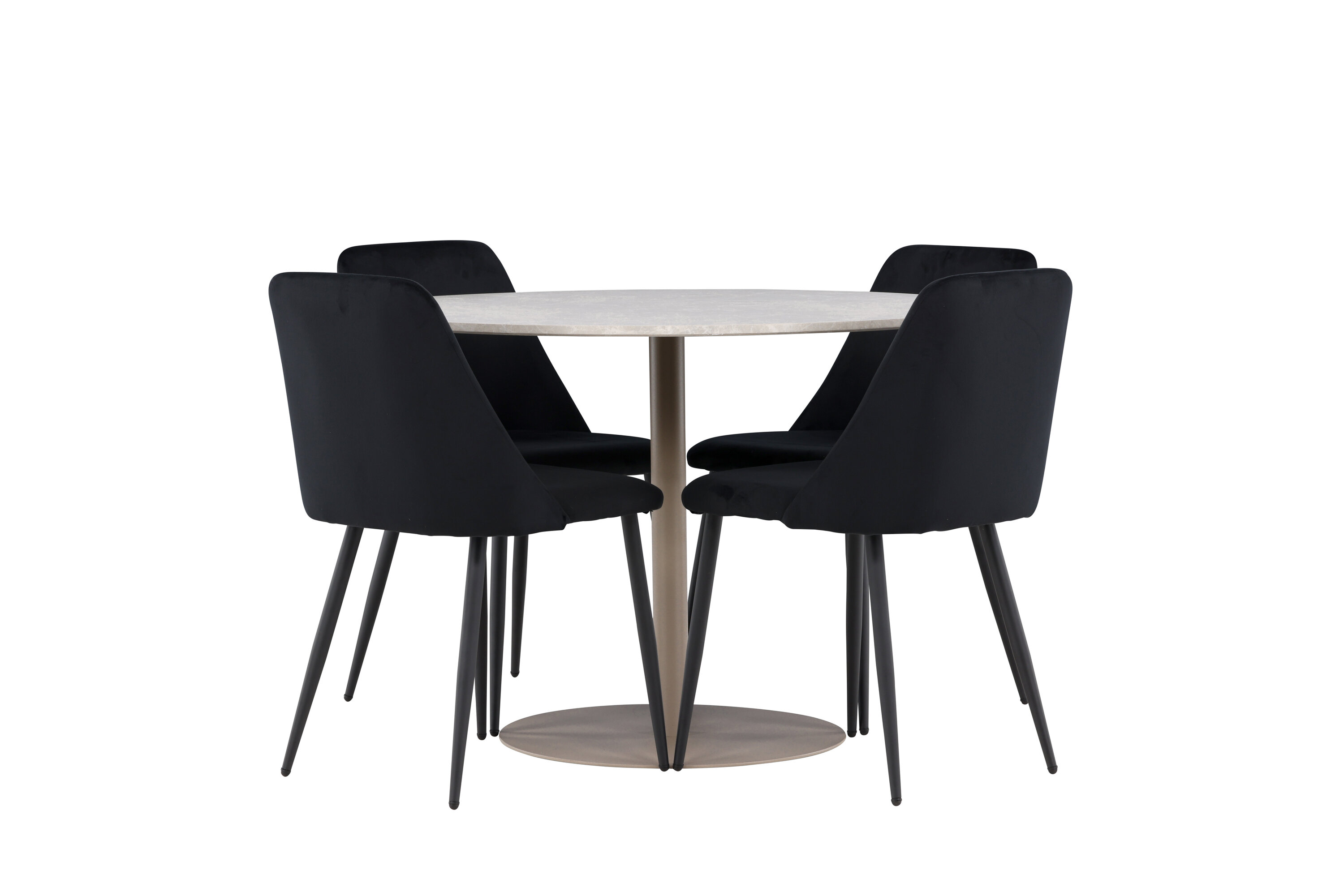 Lycke, Night ensemble repas rond beige, noir sur fond clair