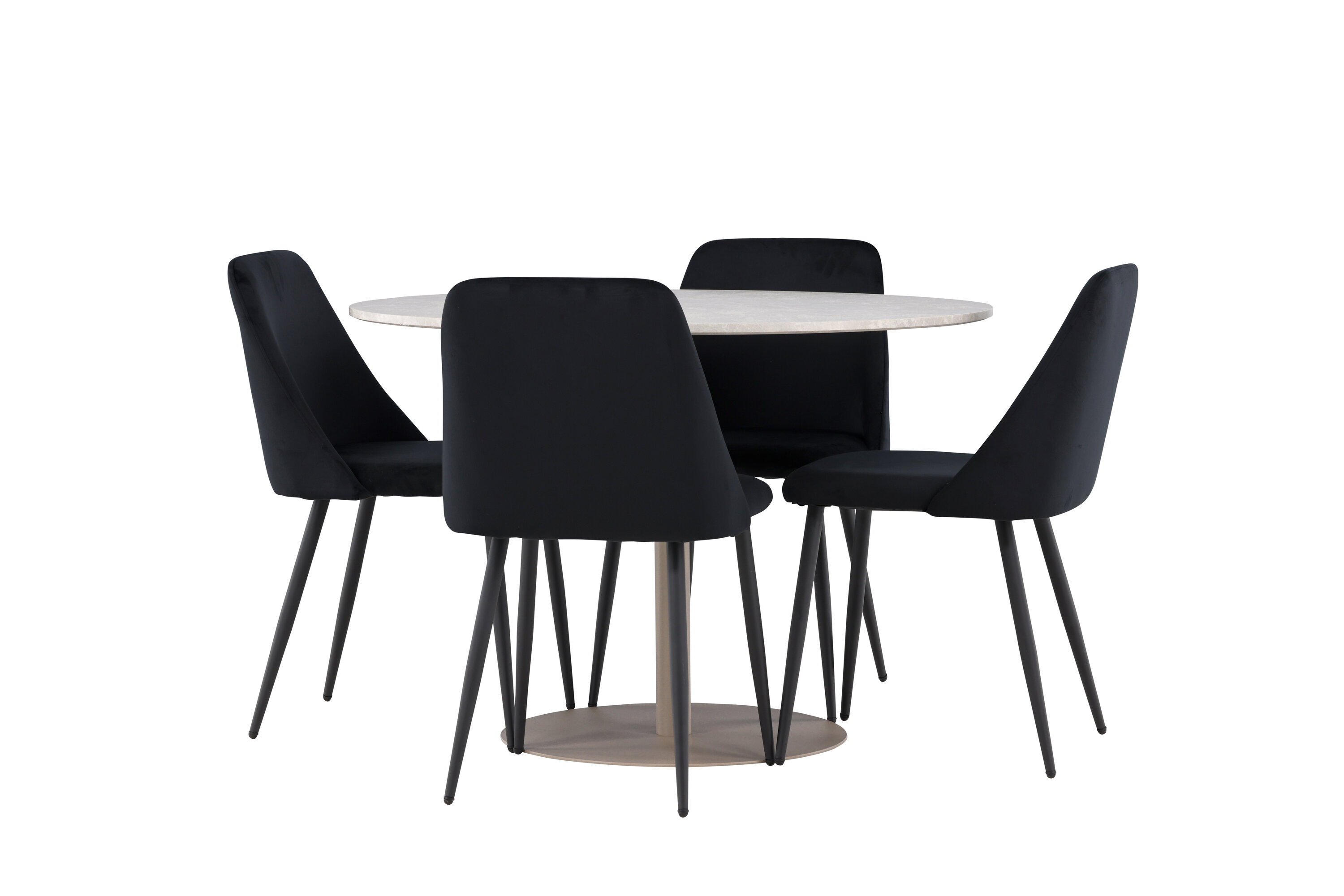 Lycke, Night ensemble repas rond beige, noir sur fond clair