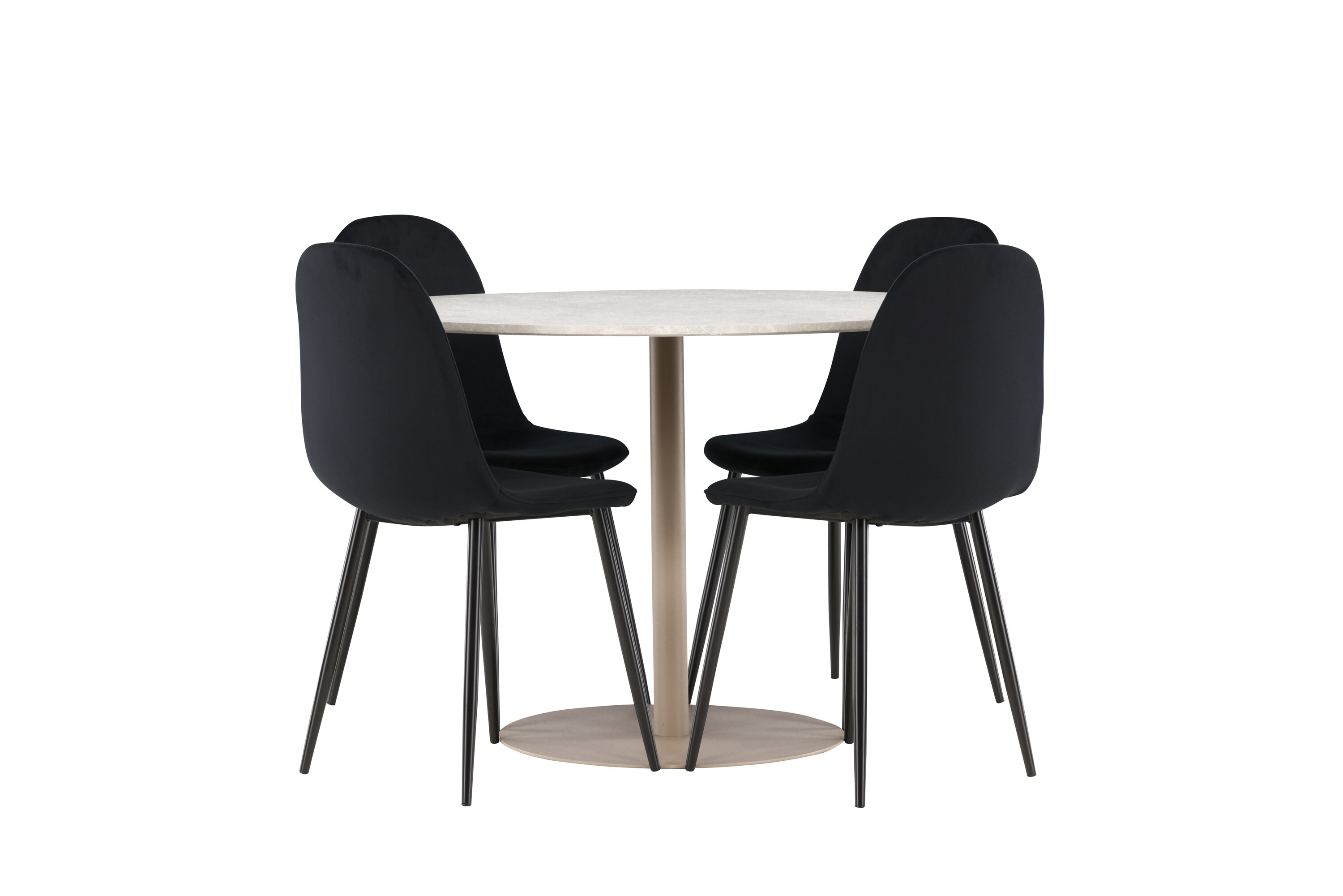 Lycke, Polar ensemble repas rond beige, noir sur fond clair