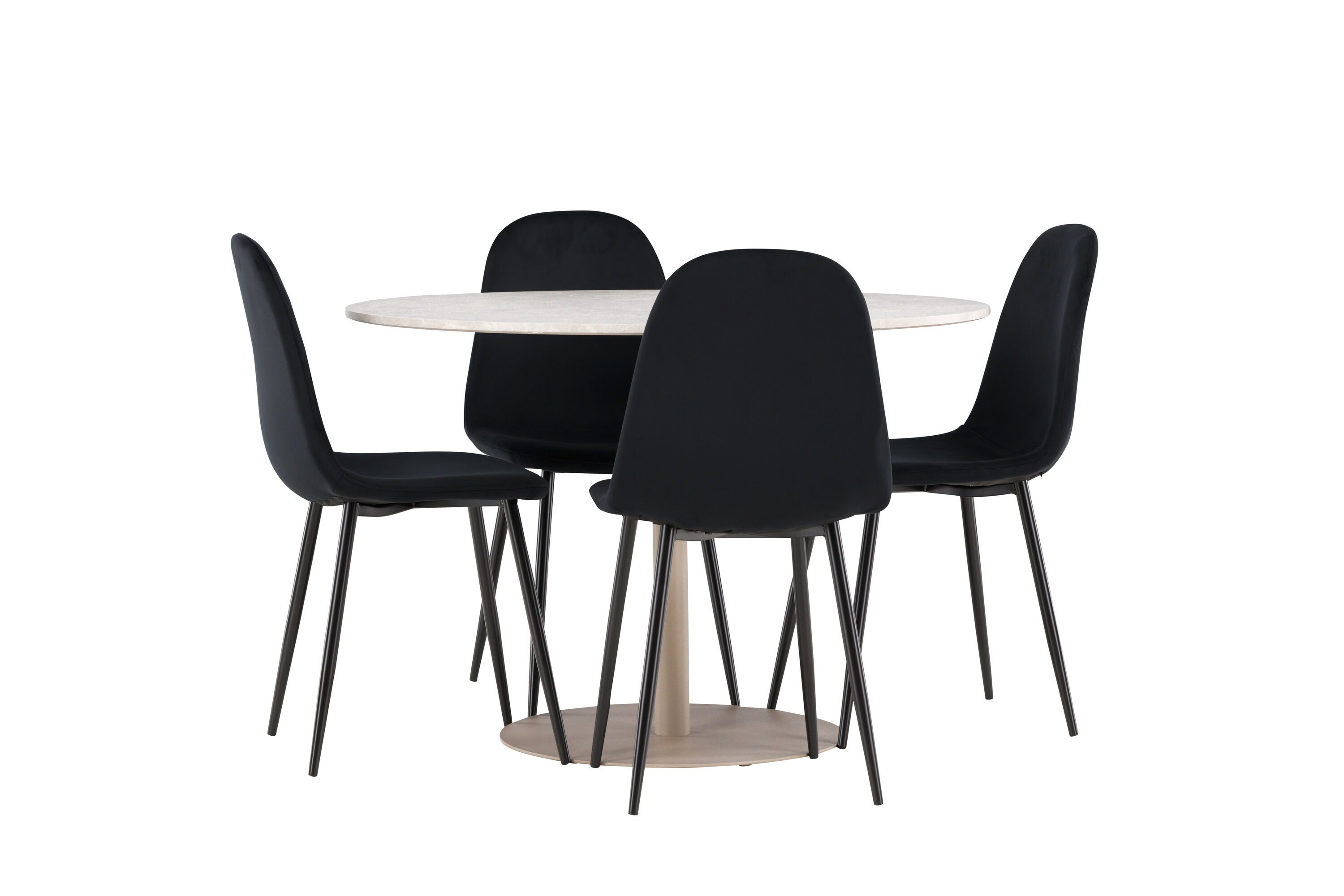 Lycke, Polar ensemble repas rond beige, noir sur fond clair