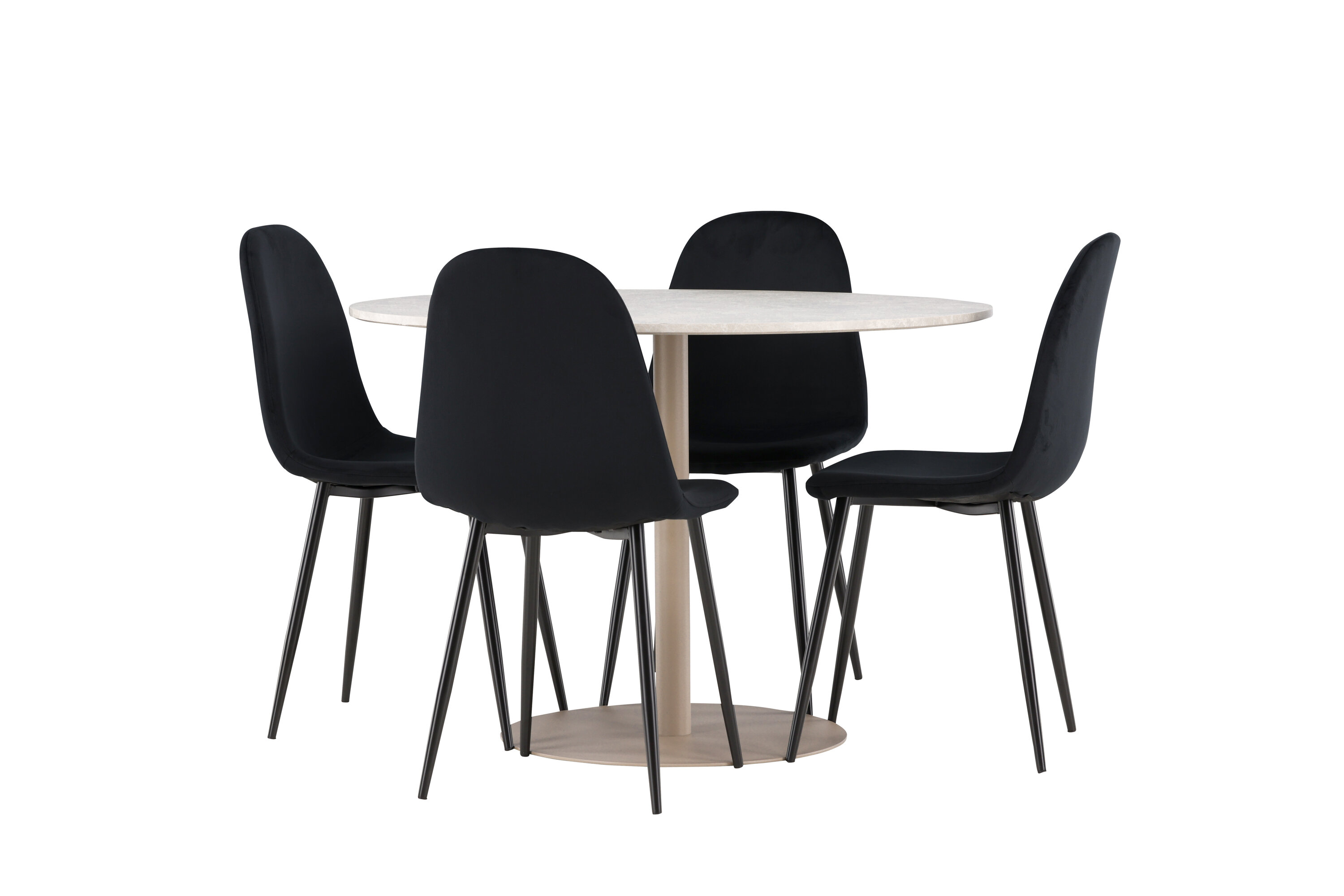 Lycke, Polar ensemble repas rond beige, noir sur fond clair