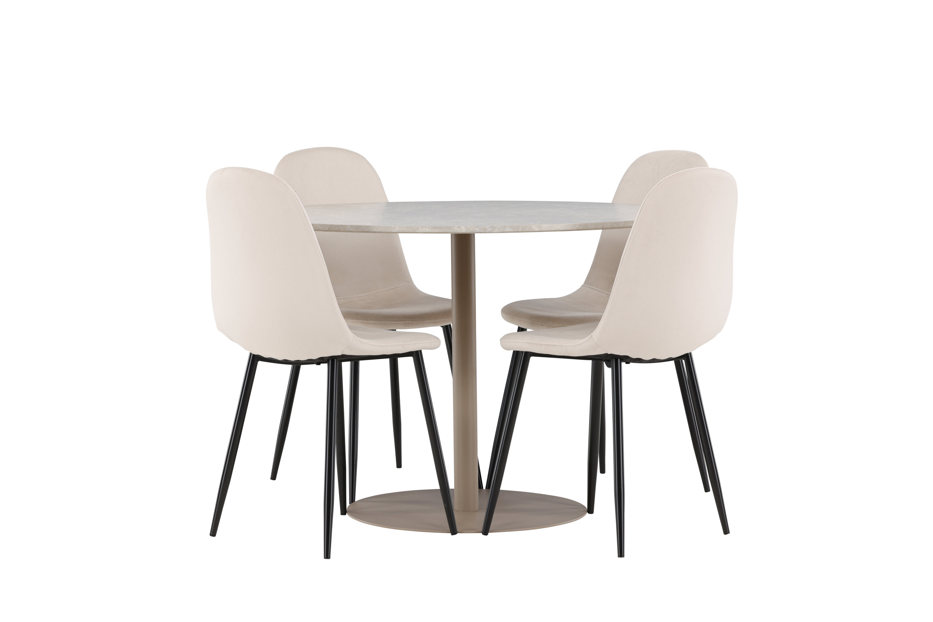 Lycke, Polar ensemble repas rond beige, noir sur fond clair
