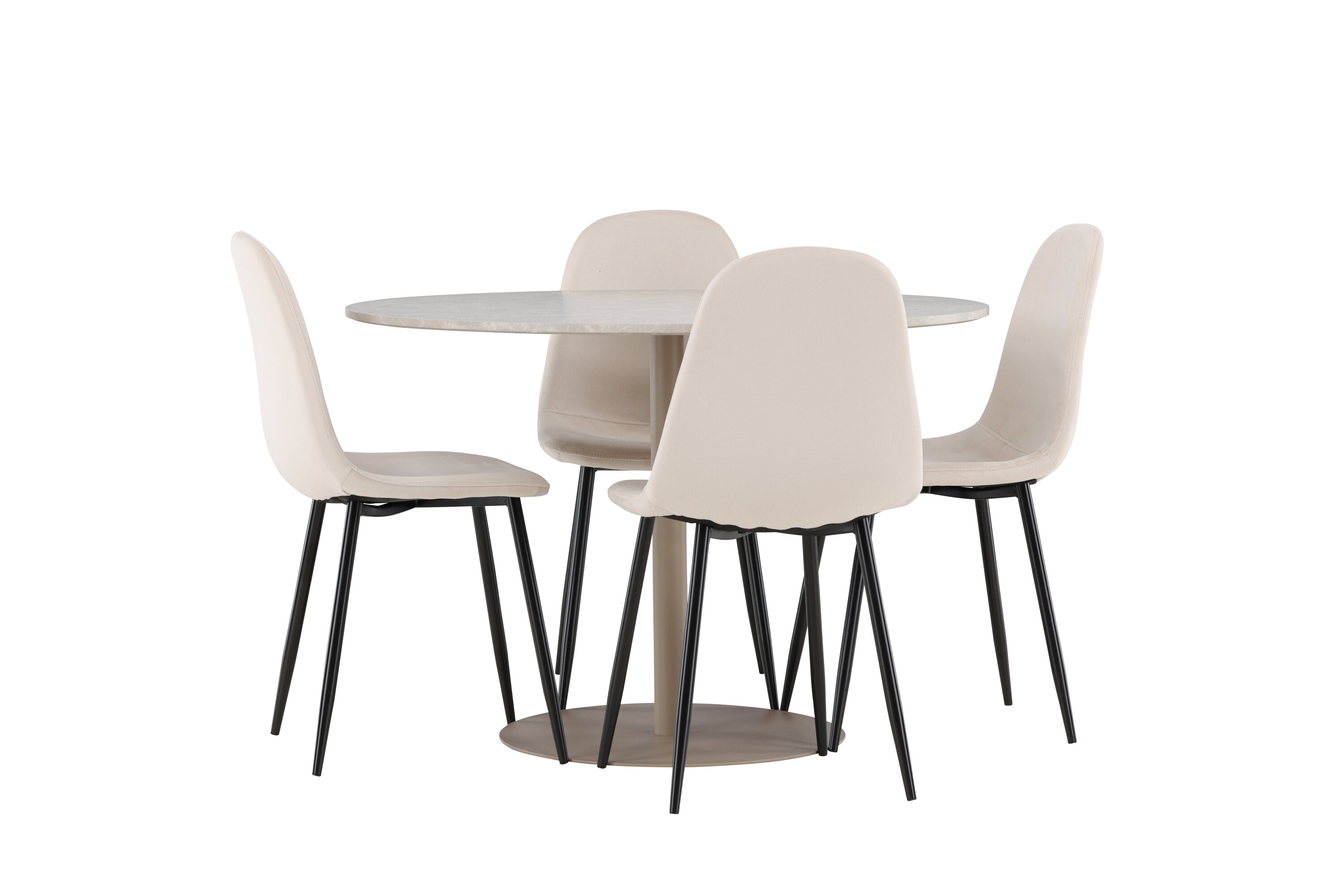 Lycke, Polar ensemble repas rond beige, noir sur fond clair
