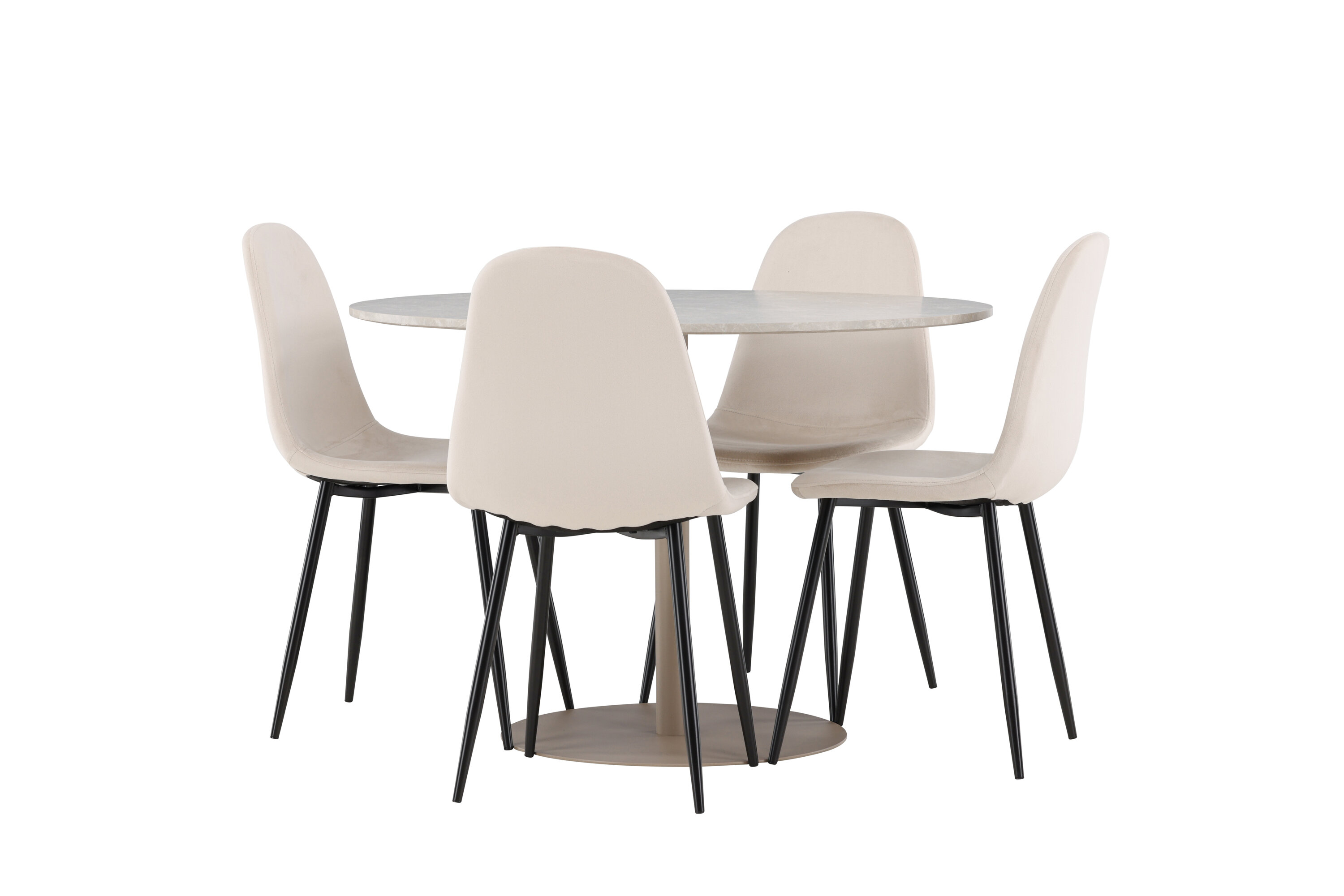 Lycke, Polar ensemble repas rond beige, noir sur fond clair