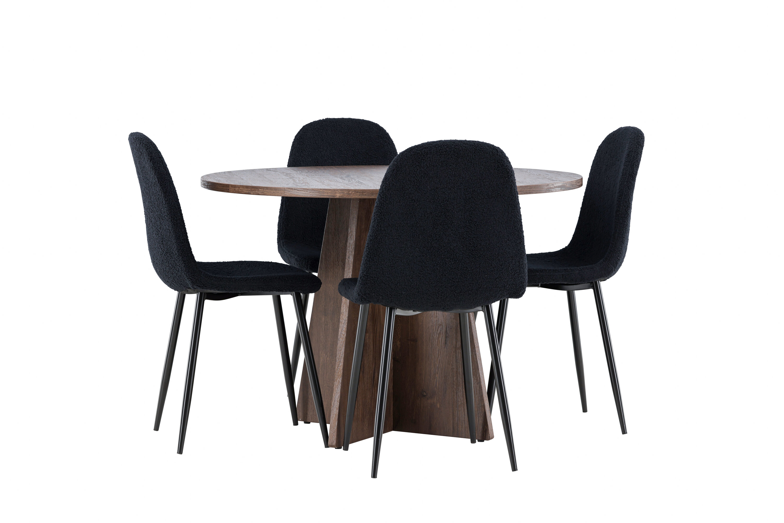 Bootcut, Polar ensemble repas rond moka, noir sur fond clair