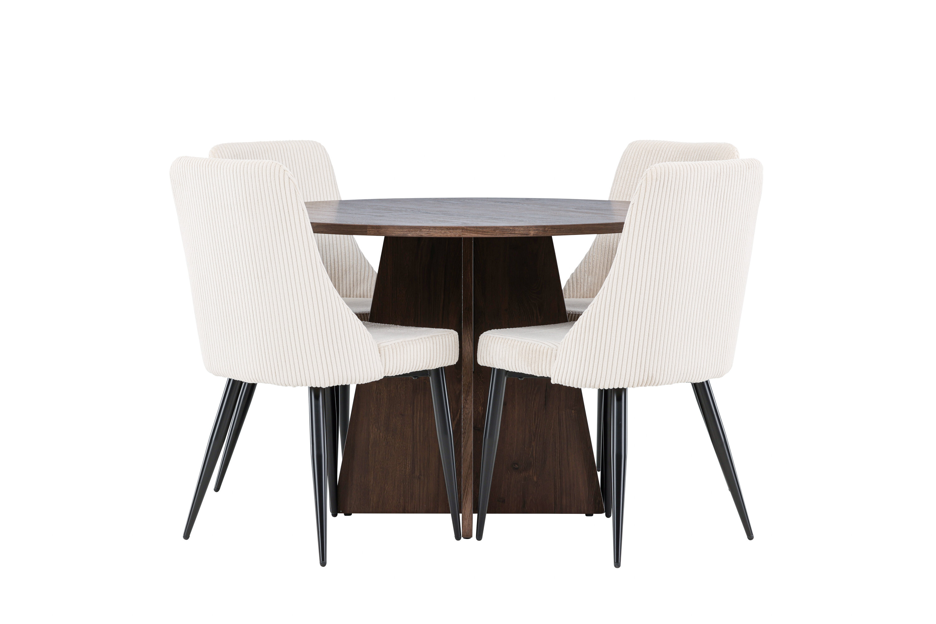Bootcut, Leone ensemble repas rond moka, beige, noir sur fond clair