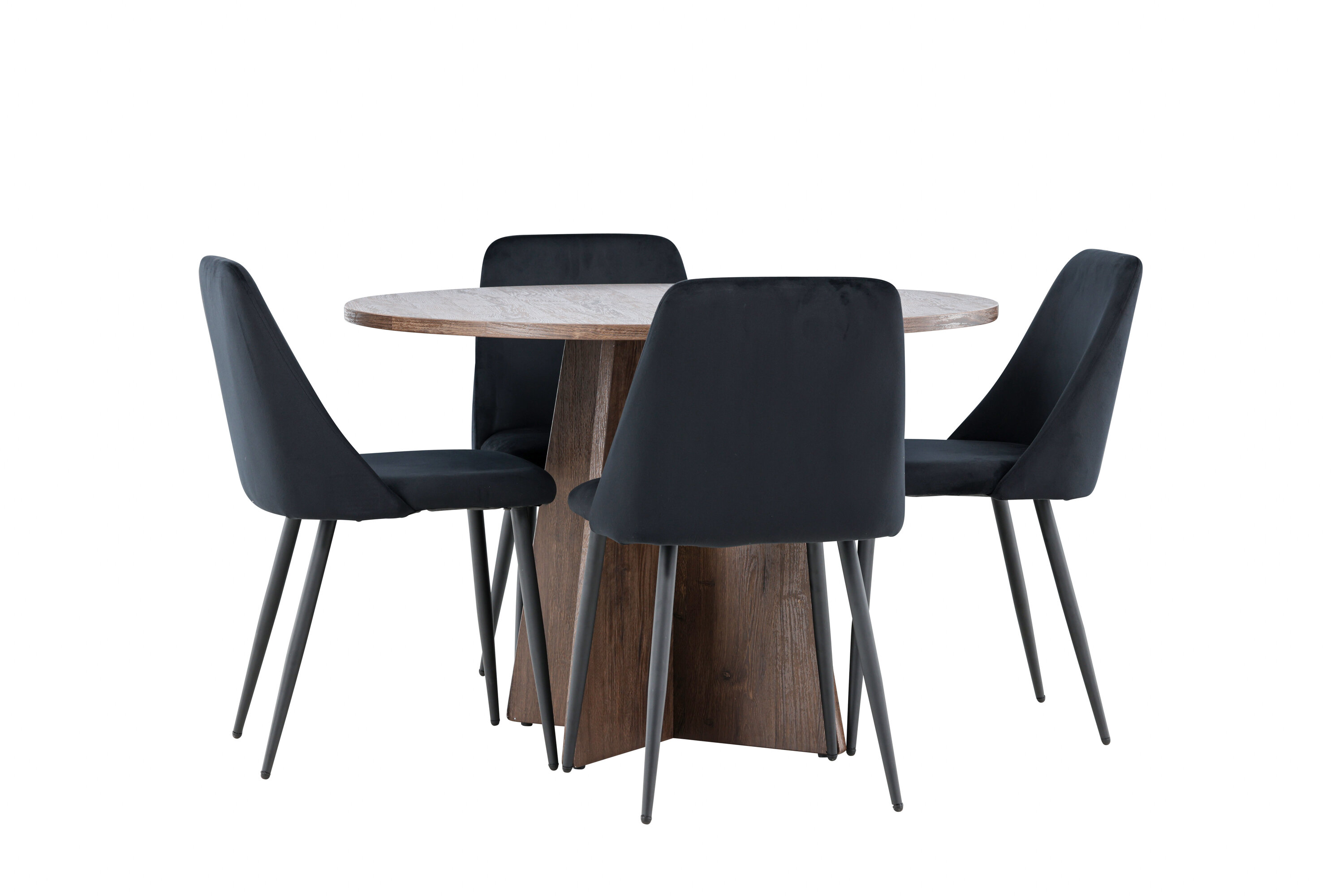 Bootcut, Night ensemble repas rond moka, noir sur fond clair