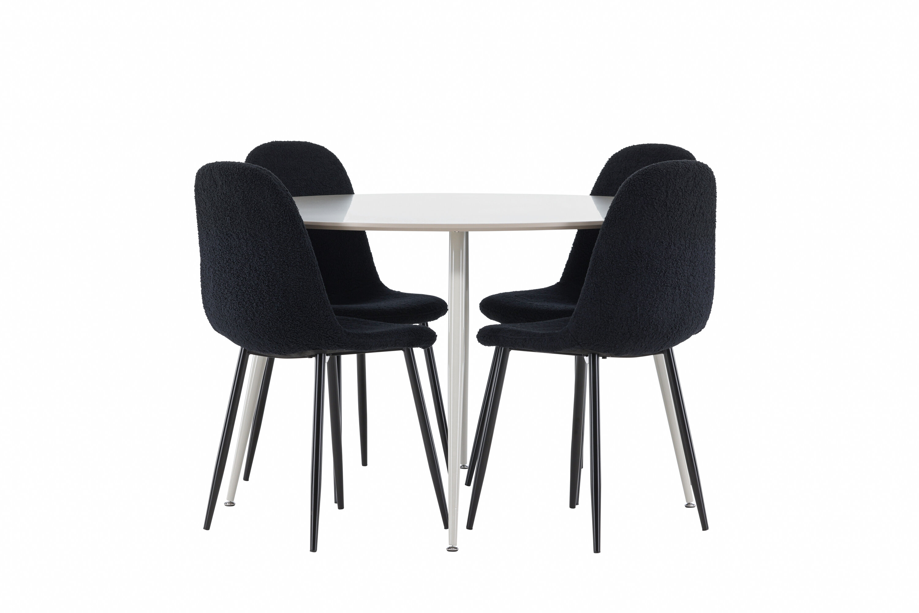 Plaza, Polar ensemble repas rond beige, noir sur fond clair