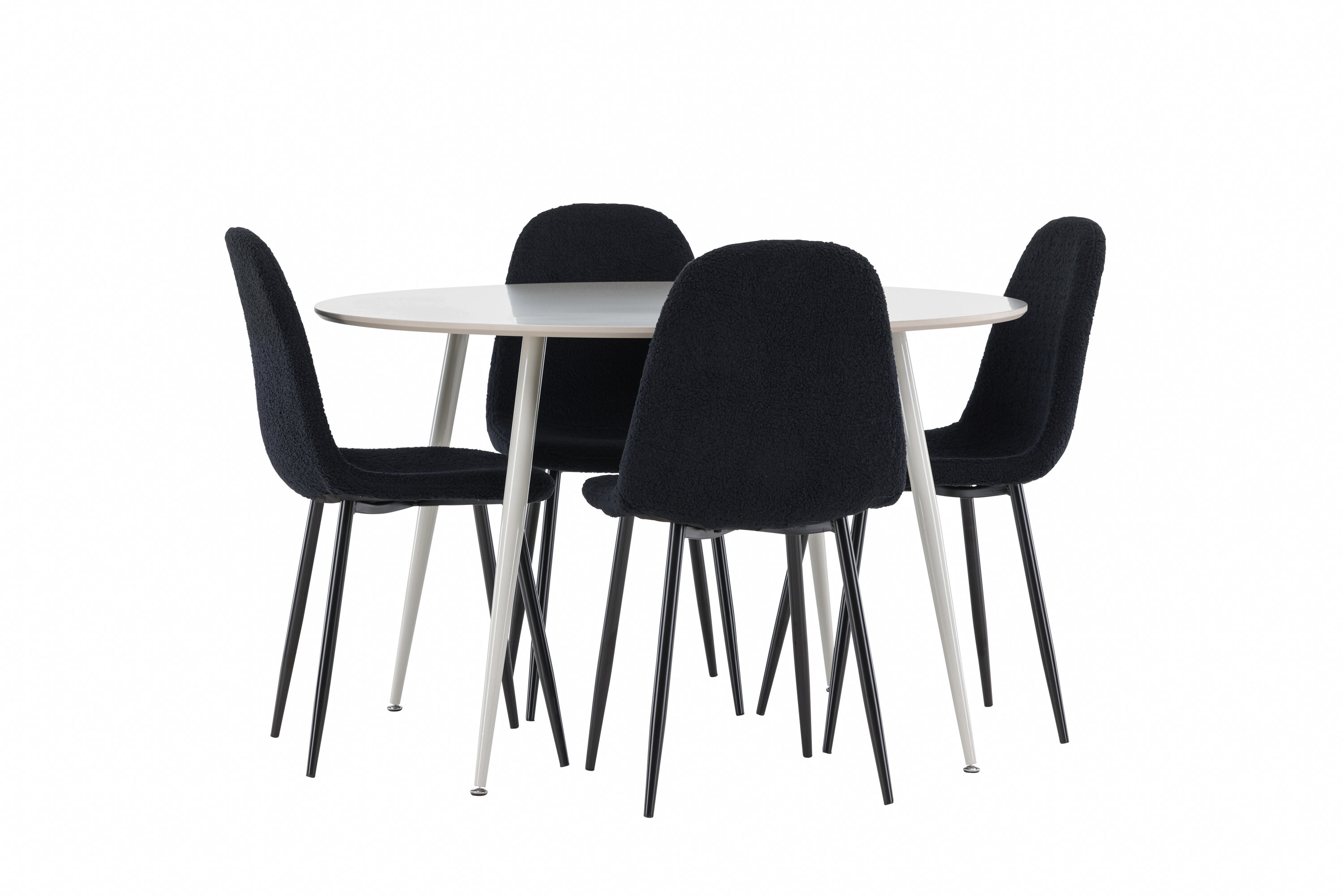 Plaza, Polar ensemble repas rond beige, noir sur fond clair