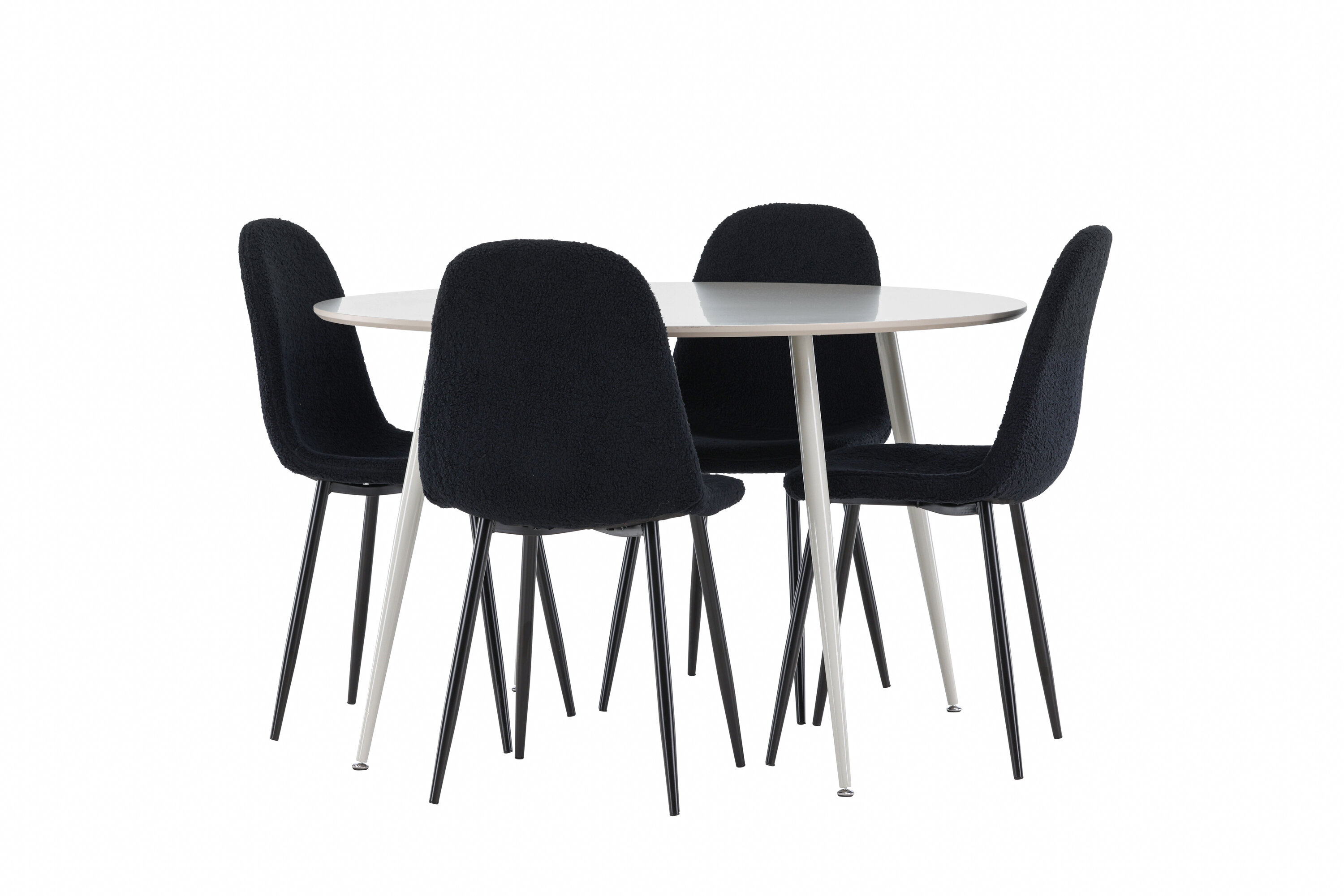Plaza, Polar ensemble repas rond beige, noir sur fond clair