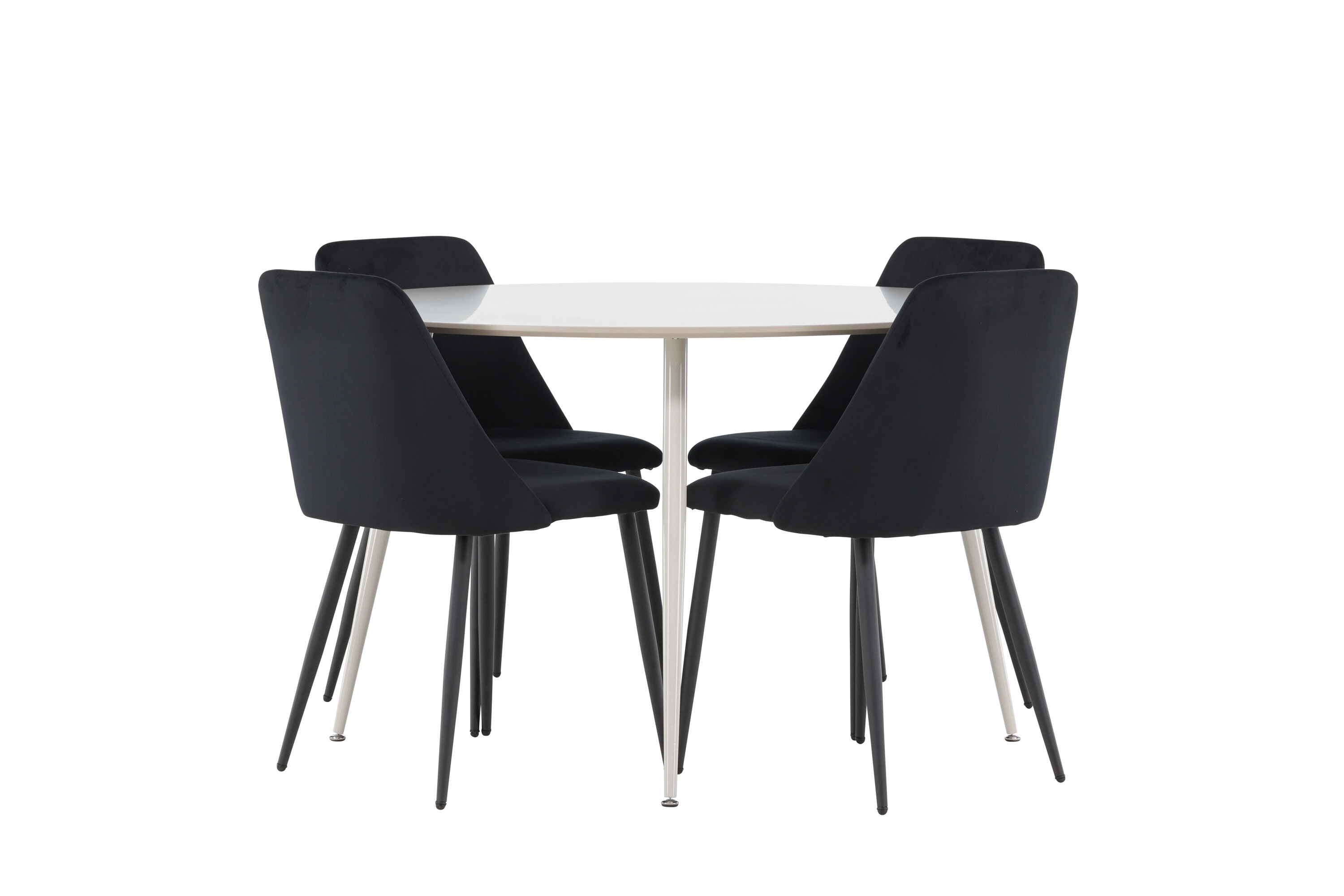 Plaza, Night ensemble repas rond beige, noir sur fond clair