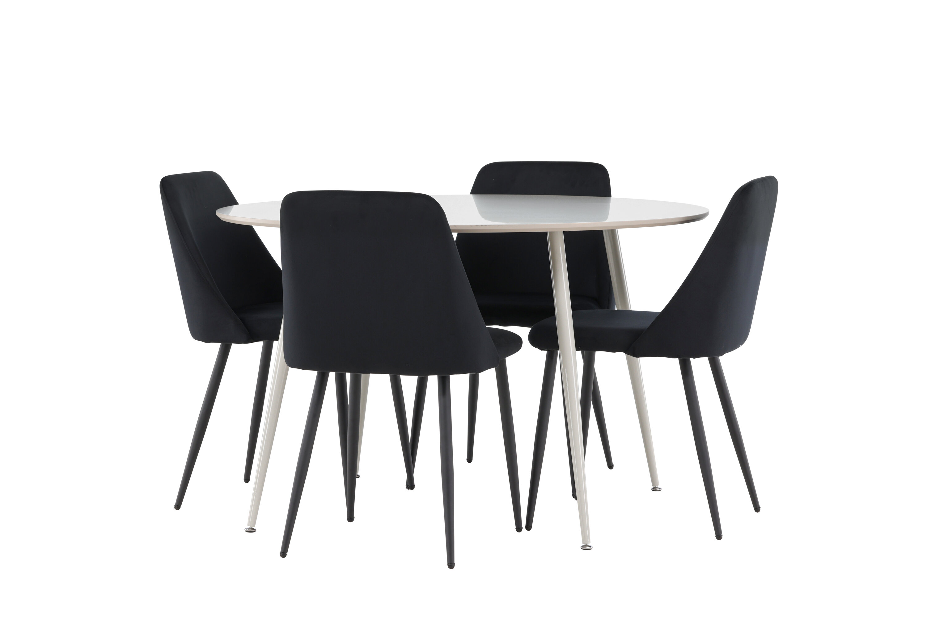 Plaza, Night ensemble repas rond beige, noir sur fond clair