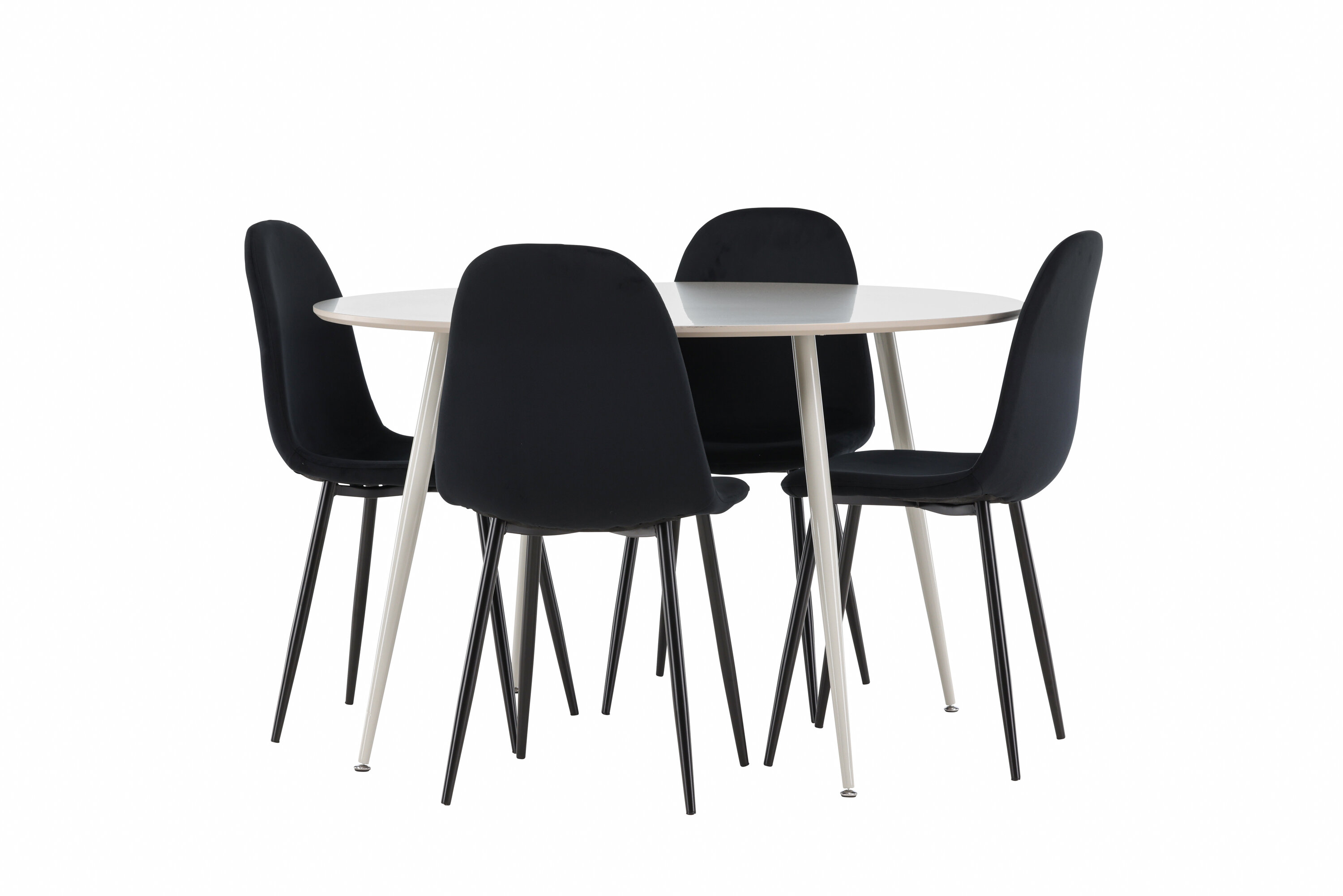 Plaza, Polar ensemble repas rond beige, noir sur fond clair