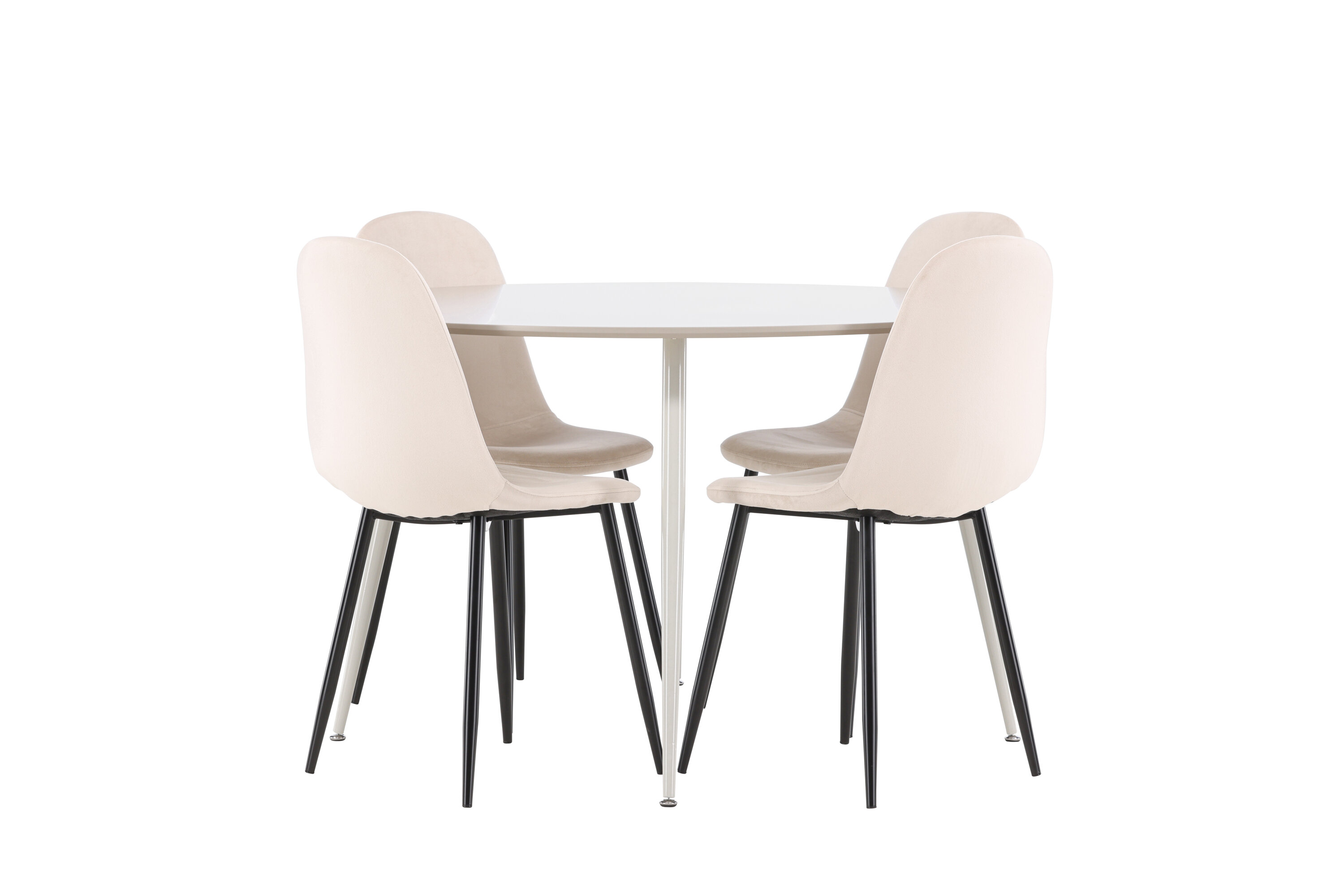 Plaza, Polar ensemble repas rond beige, noir sur fond clair
