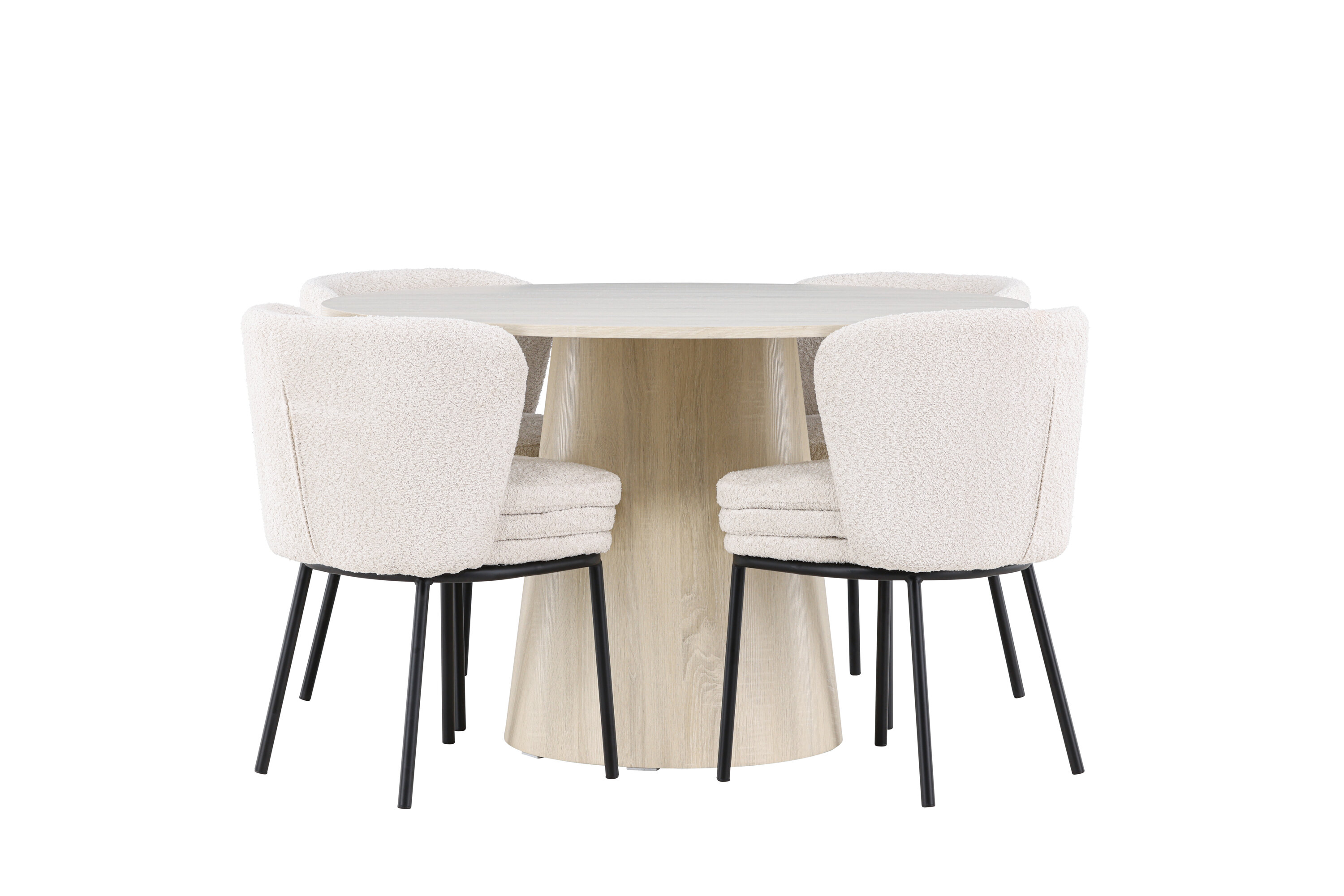 Lanzo, Agnes ensemble repas rond blanchi, noir, blanc sur fond clair
