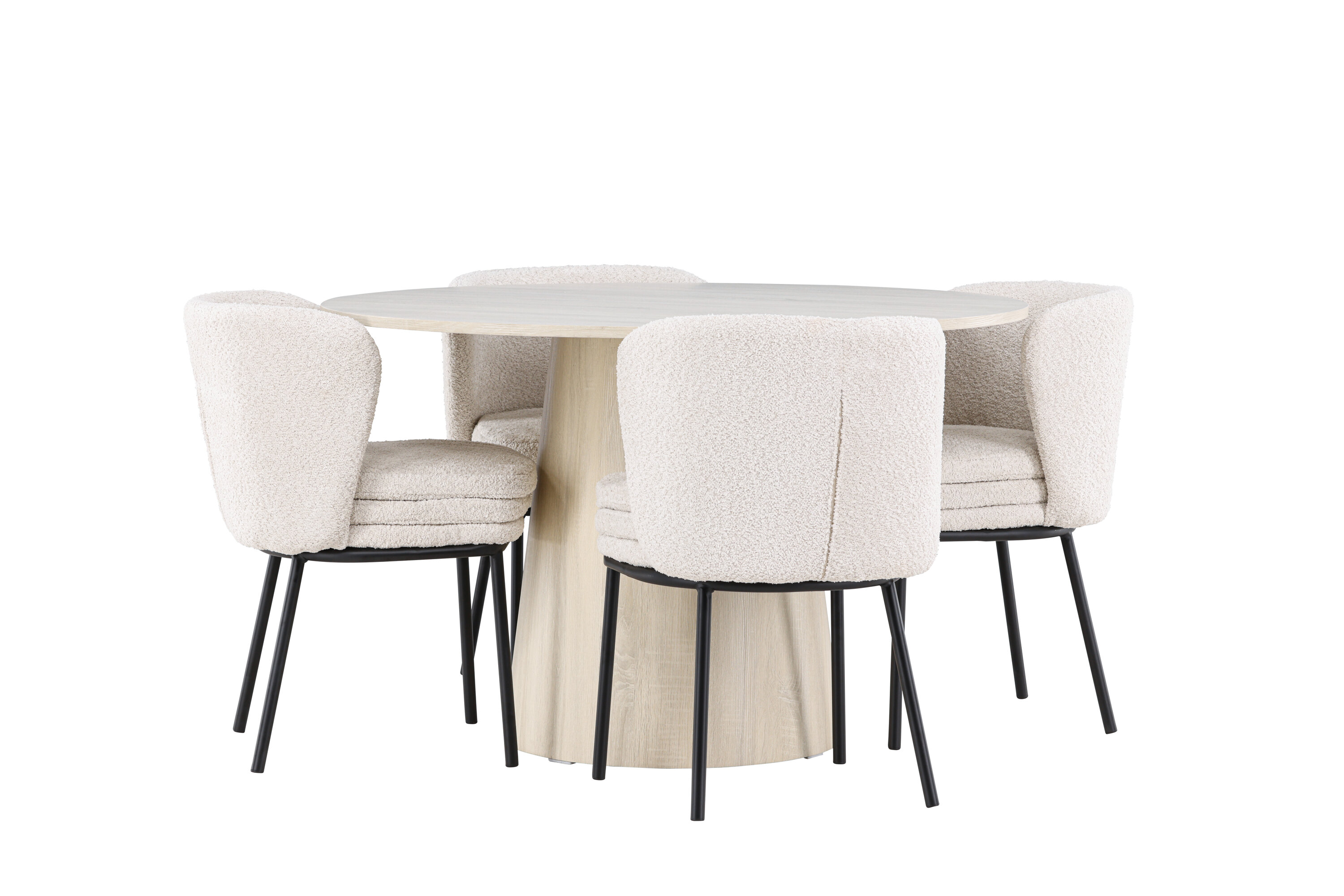 Lanzo, Agnes ensemble repas rond blanchi, noir, blanc sur fond clair