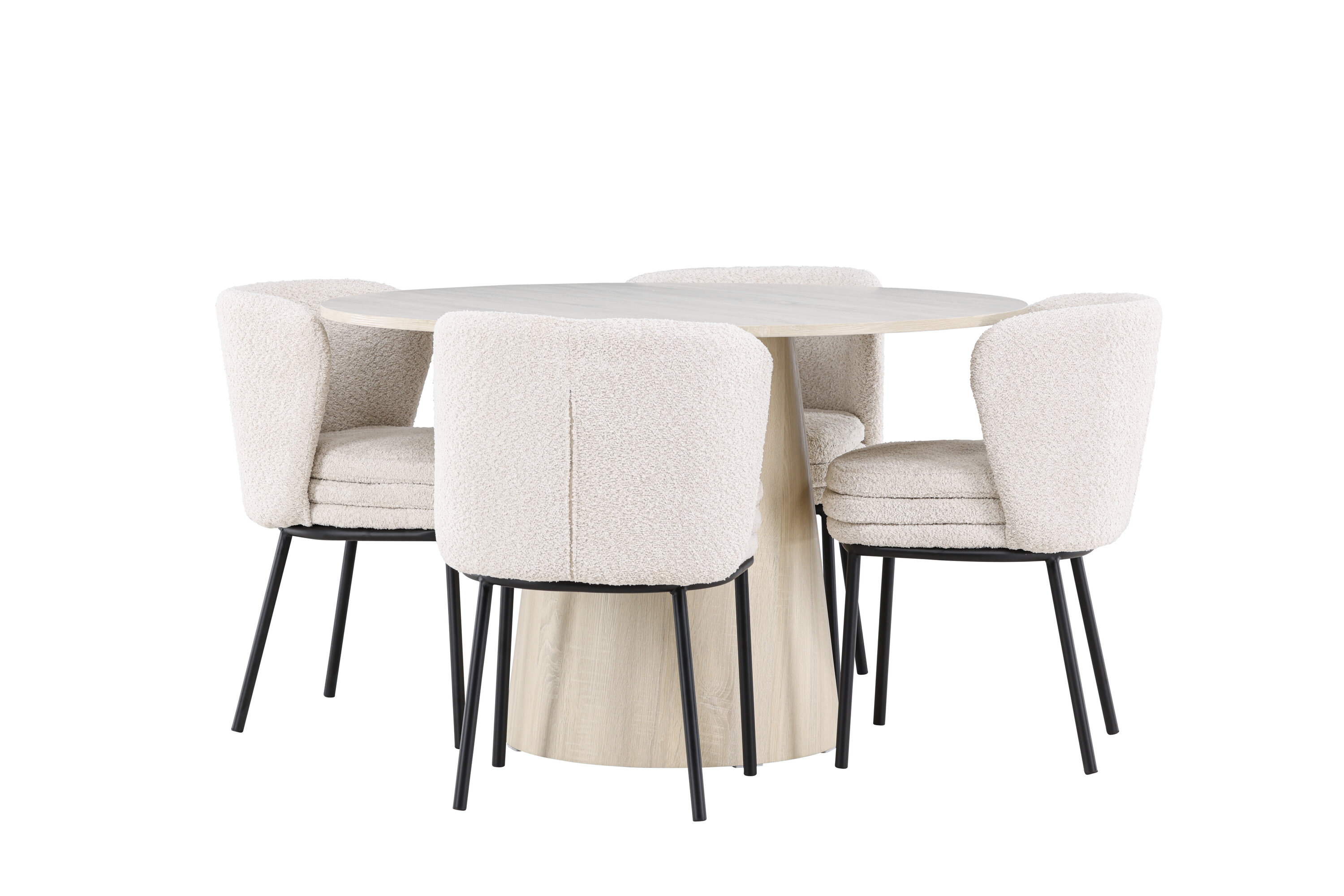 Lanzo, Agnes ensemble repas rond blanchi, noir, blanc sur fond clair