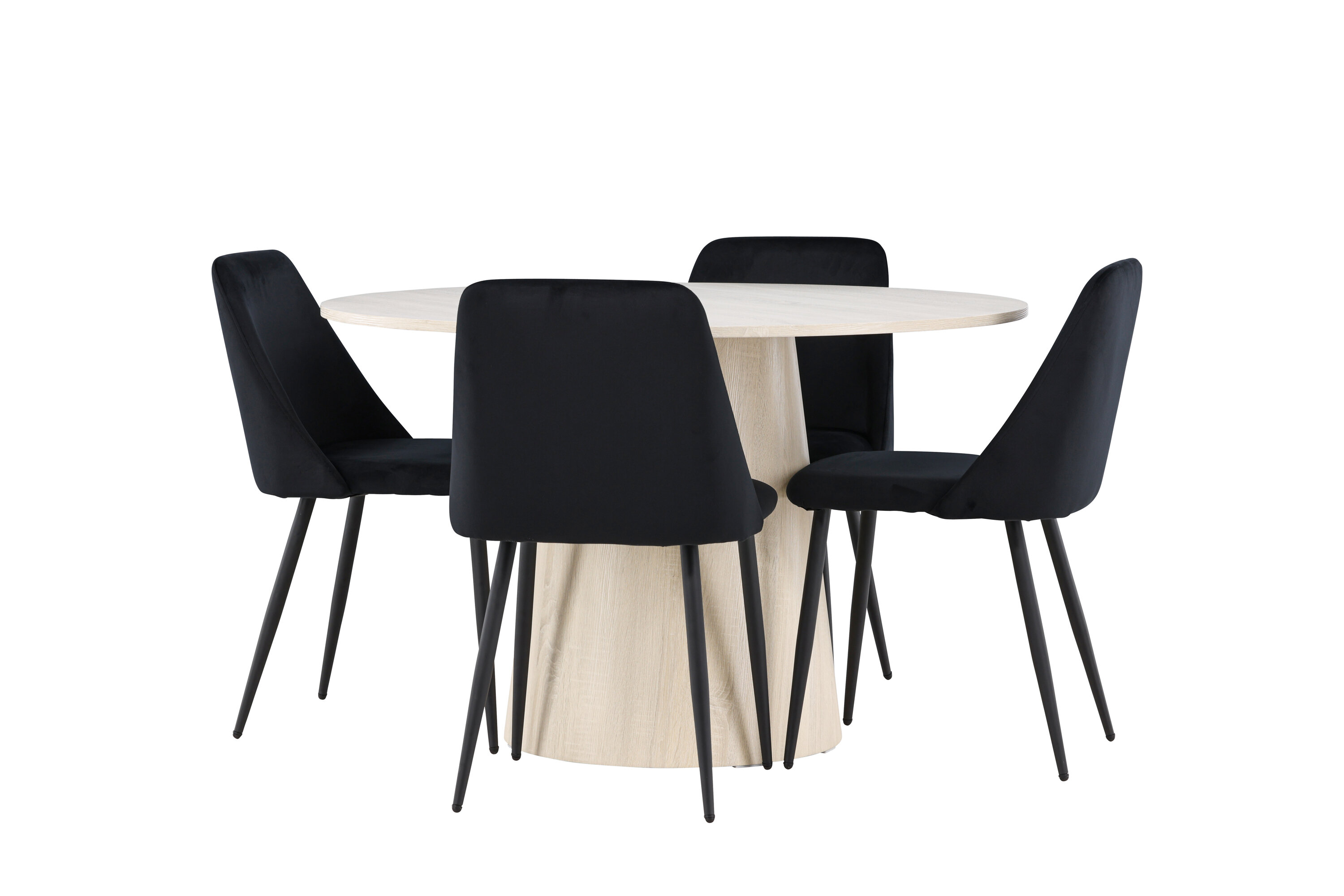 Lanzo, Night ensemble repas rond blanchi, noir sur fond clair