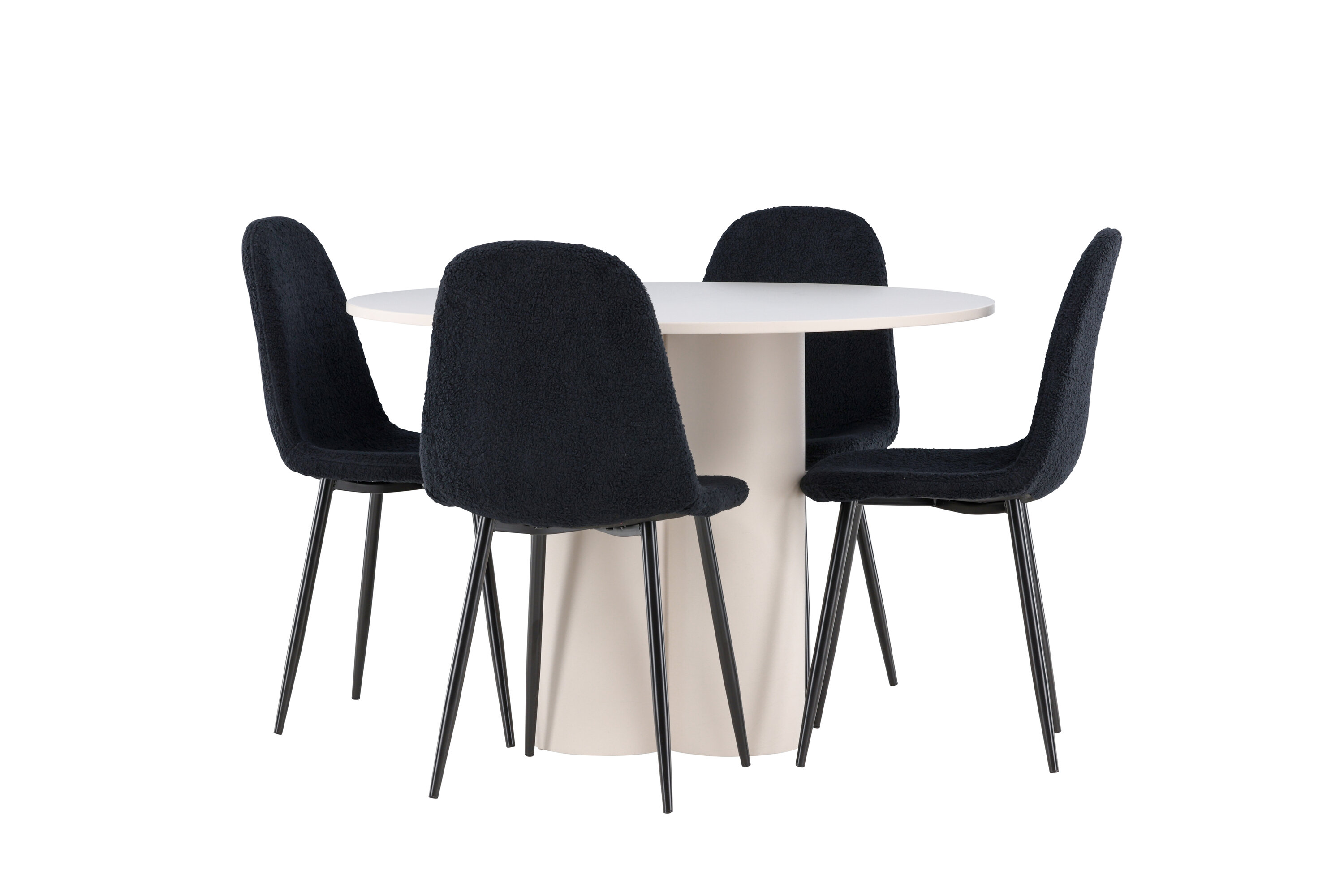Olivia, Polar ensemble repas rond beige, noir sur fond clair