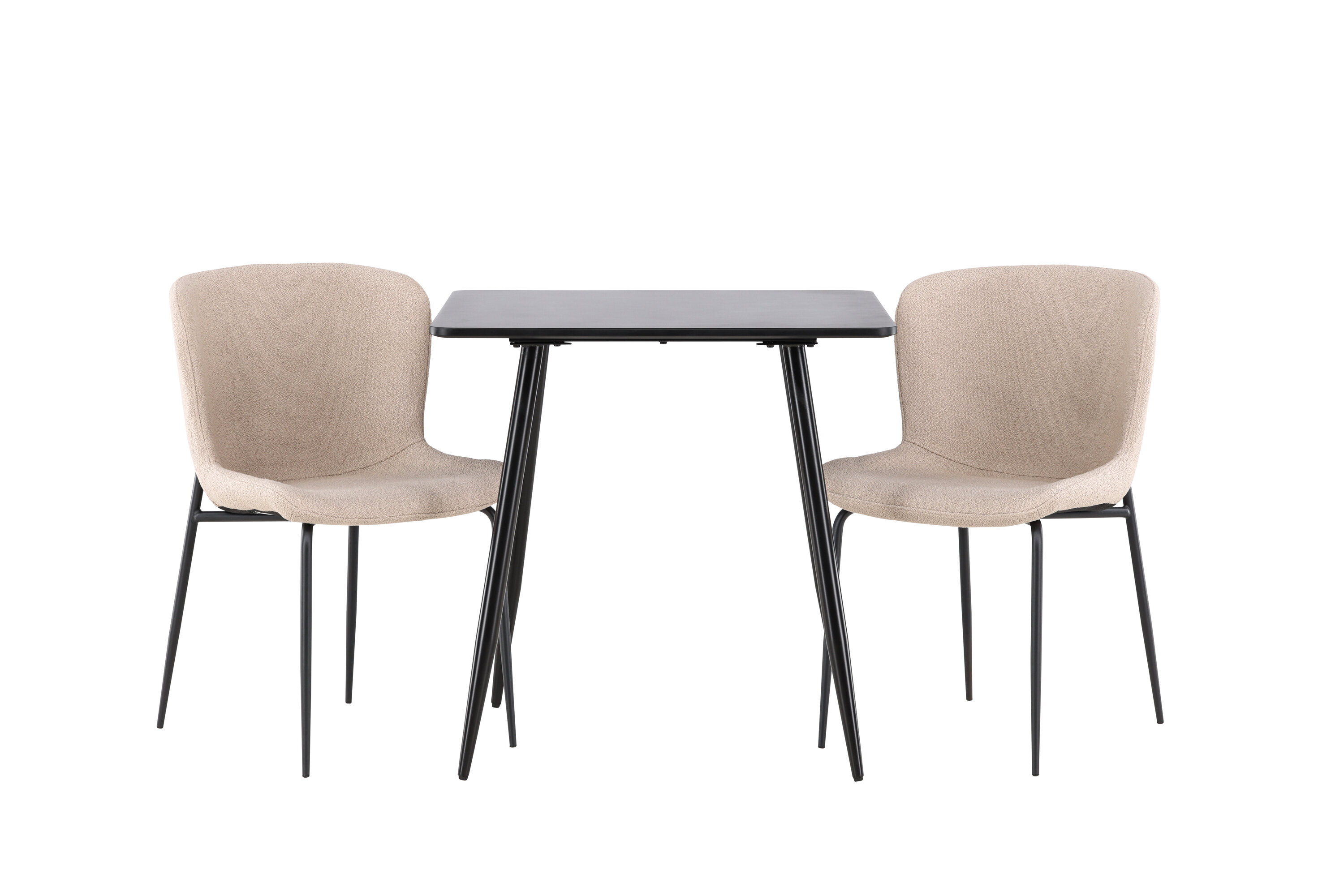 Polar, Modesto ensemble repas rectangulaire noir, beige sur fond clair