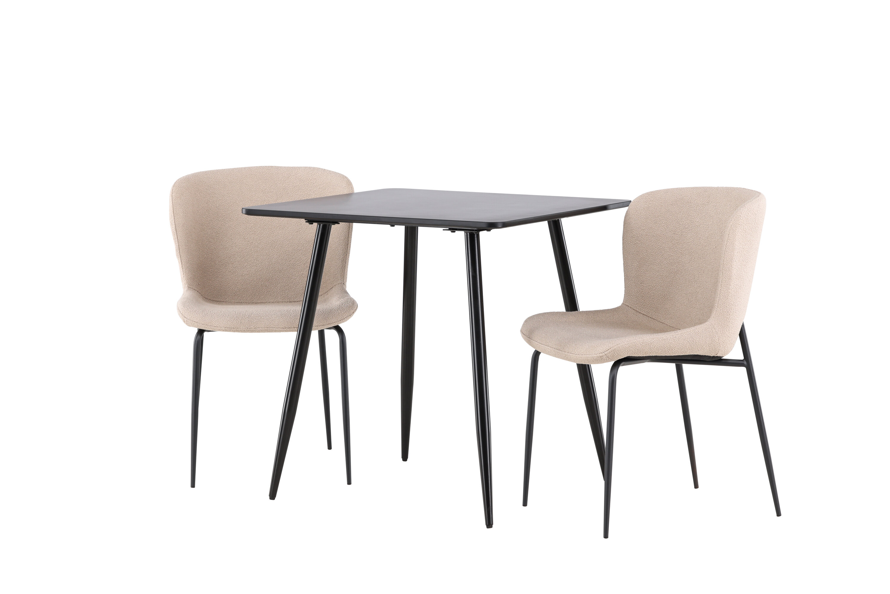 Polar, Modesto ensemble repas rectangulaire noir, beige sur fond clair