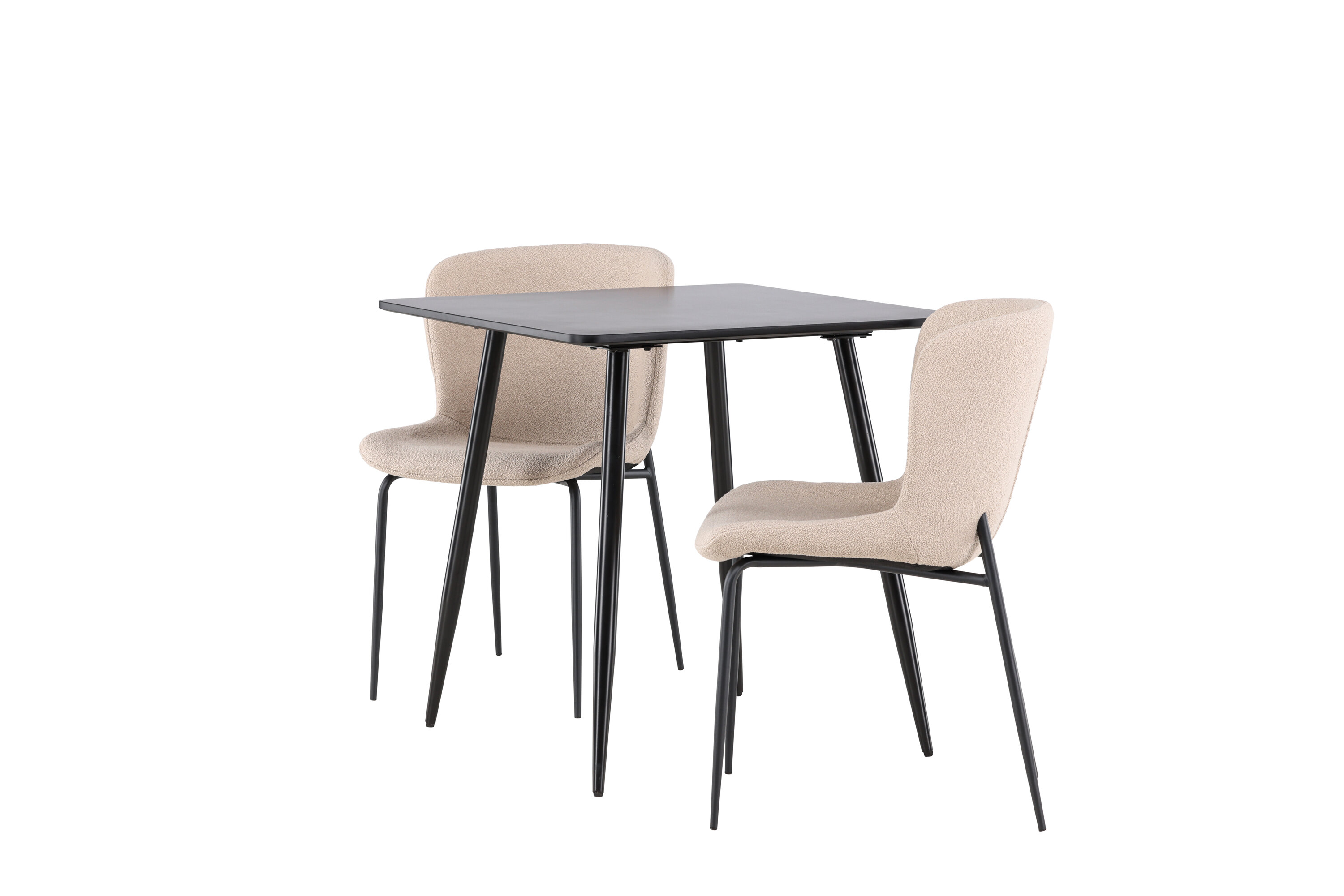 Polar, Modesto ensemble repas rectangulaire noir, beige sur fond clair