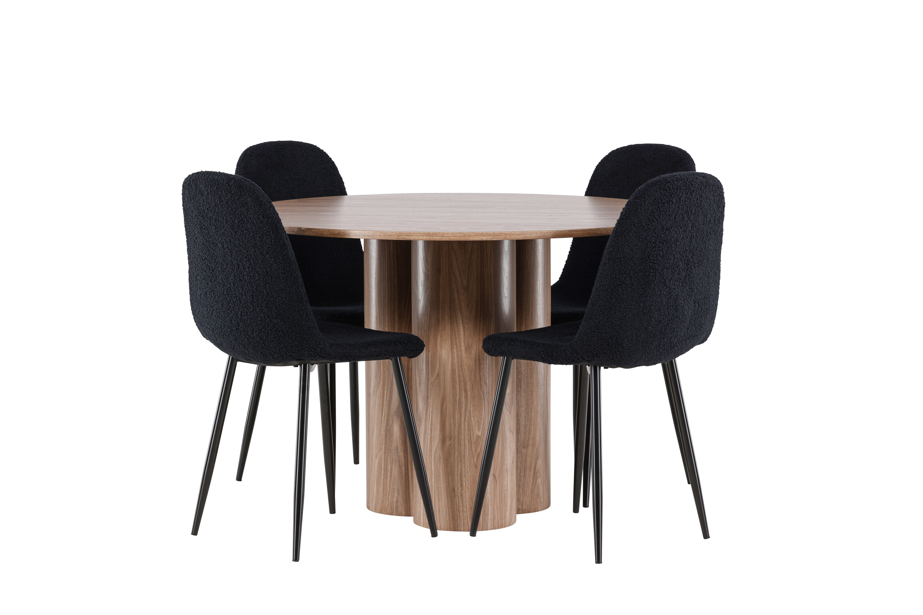 Olivia, Polar ensemble repas rond marron, noir sur fond clair