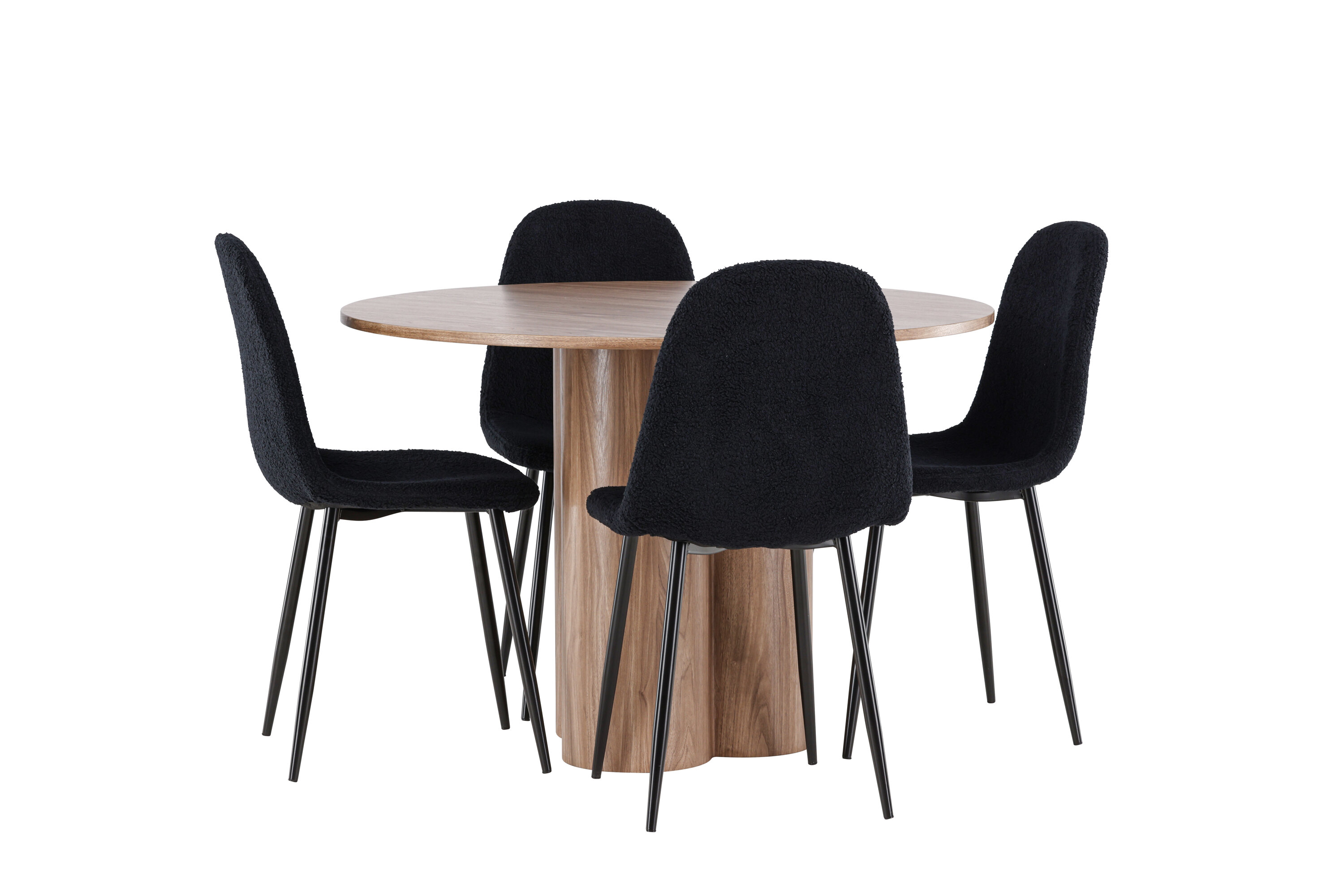 Olivia, Polar ensemble repas rond marron, noir sur fond clair