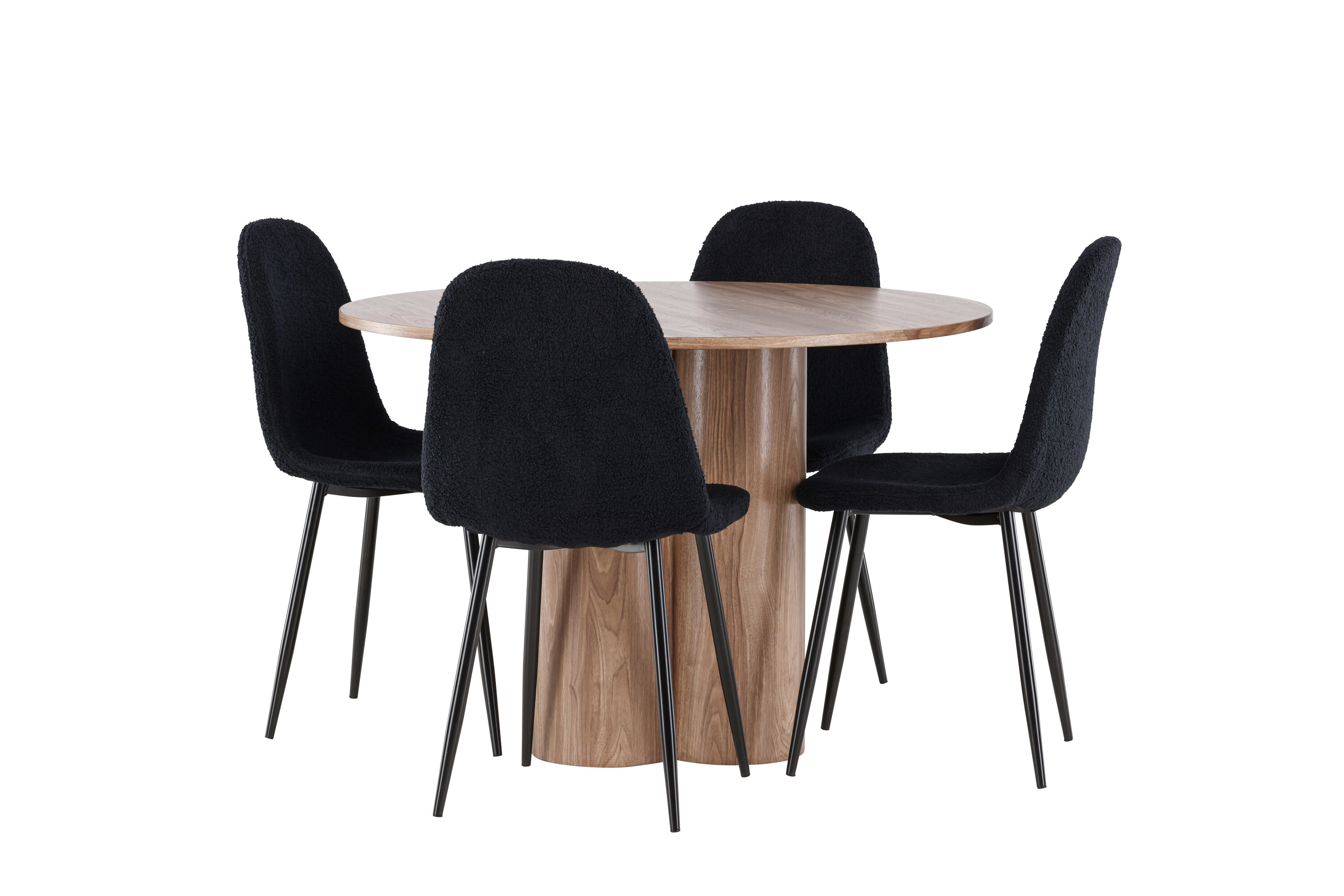 Olivia, Polar ensemble repas rond marron, noir sur fond clair
