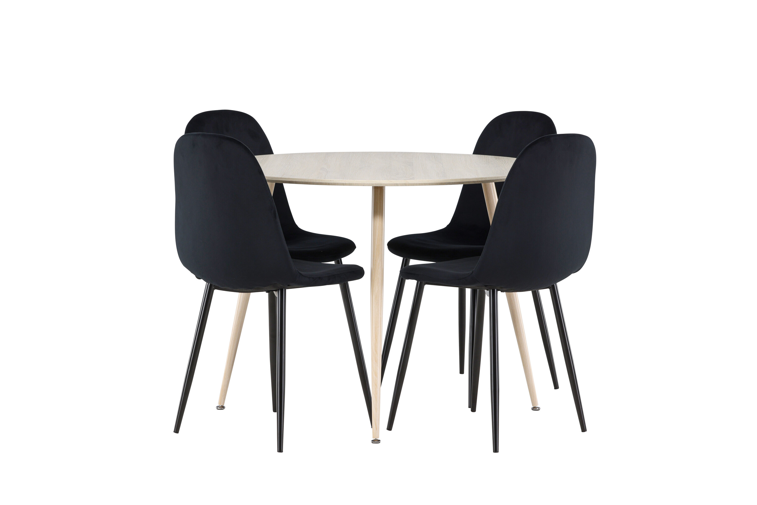 Plaza, Polar ensemble repas rond blanchi, noir sur fond clair