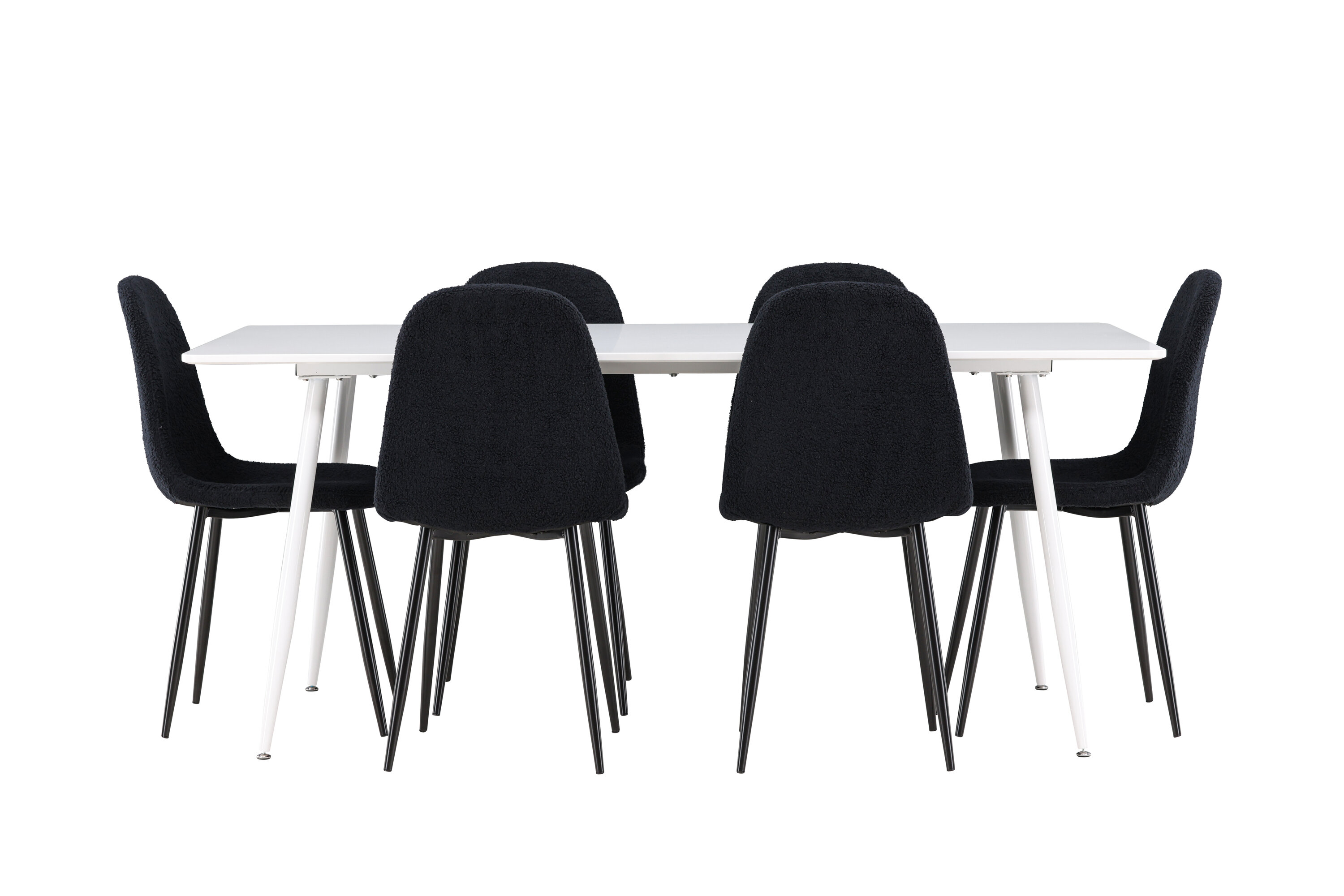Silar, Polar ensemble repas rectangulaire blanc, noir sur fond clair