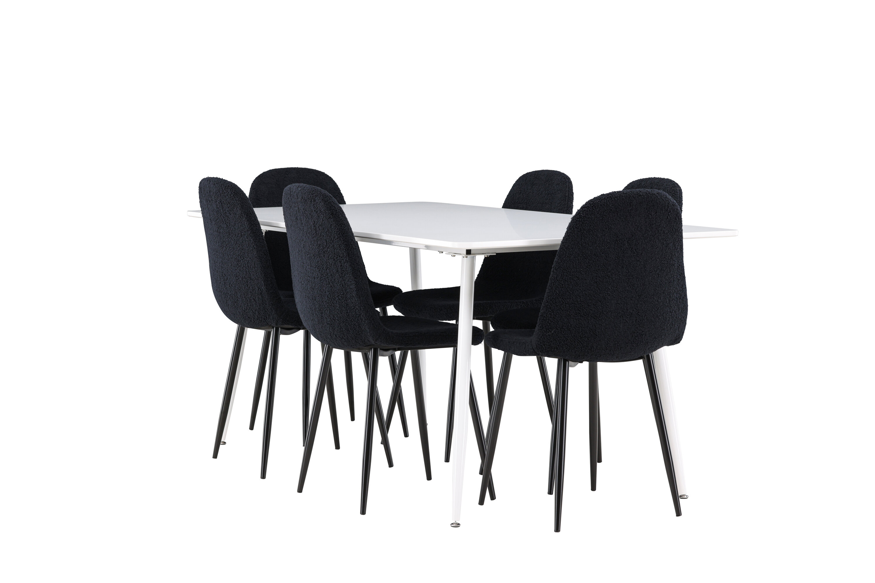 Silar, Polar ensemble repas rectangulaire blanc, noir sur fond clair