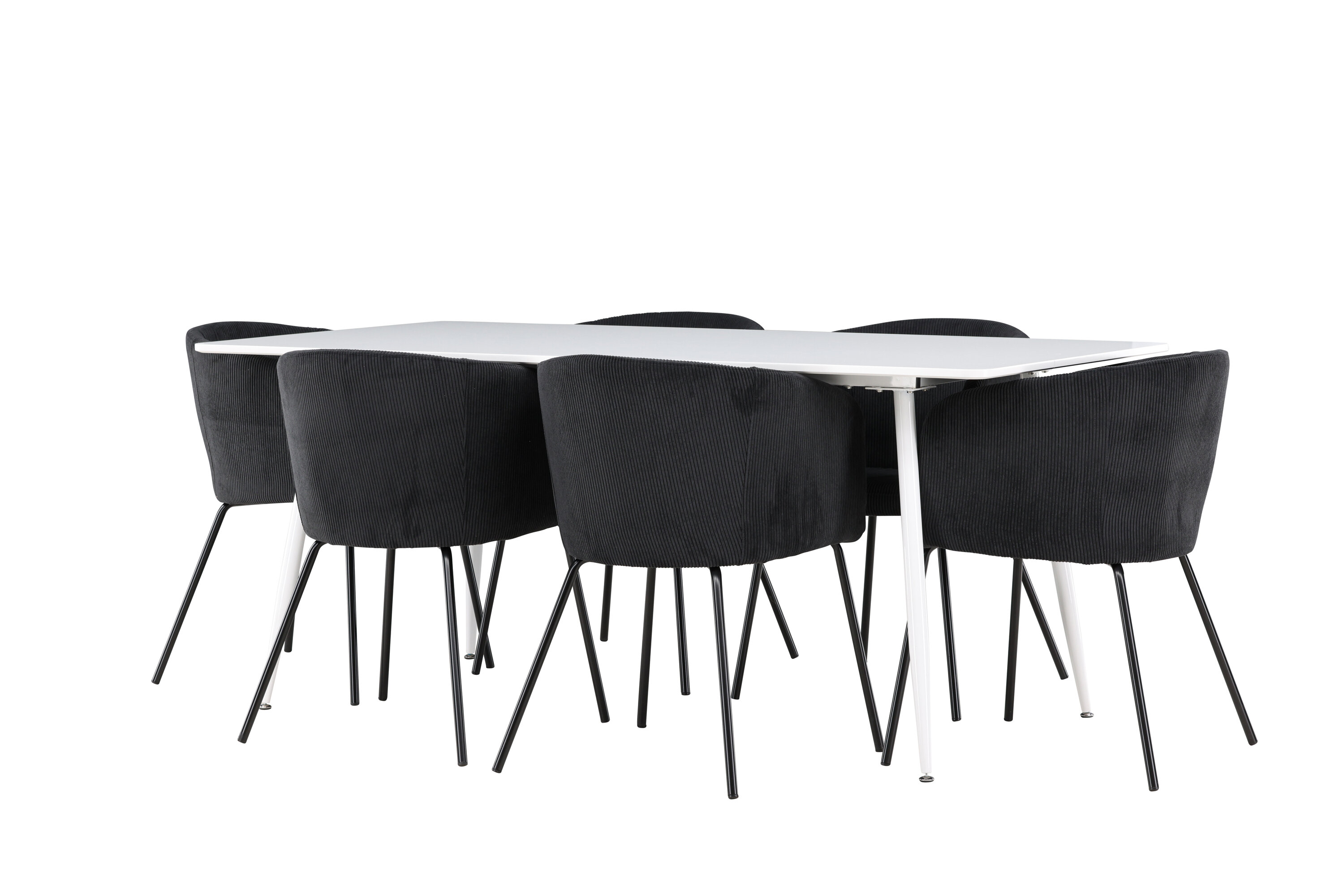 Silar, Berit ensemble repas rectangulaire blanc, noir sur fond clair