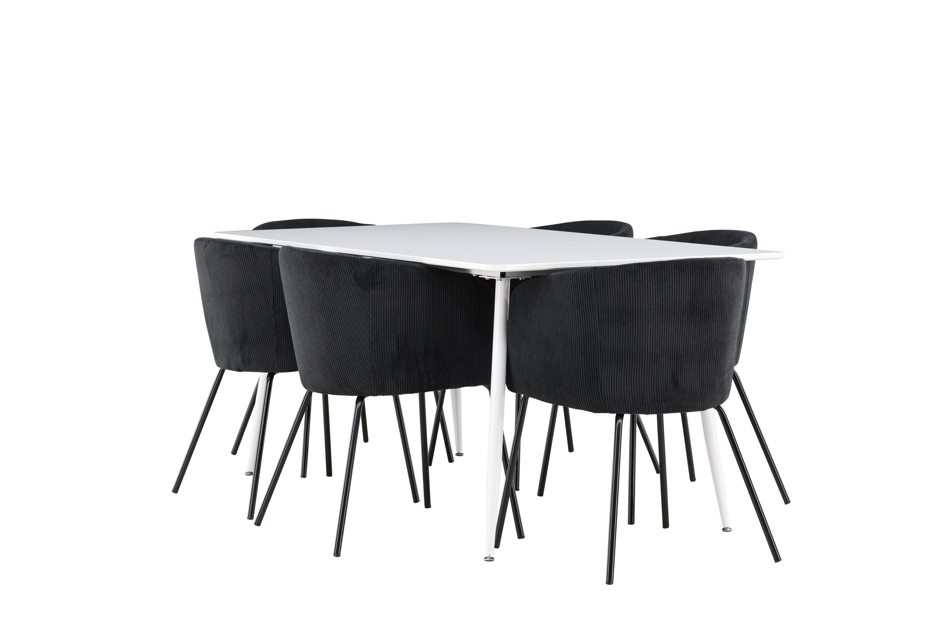 Silar, Berit ensemble repas rectangulaire blanc, noir sur fond clair