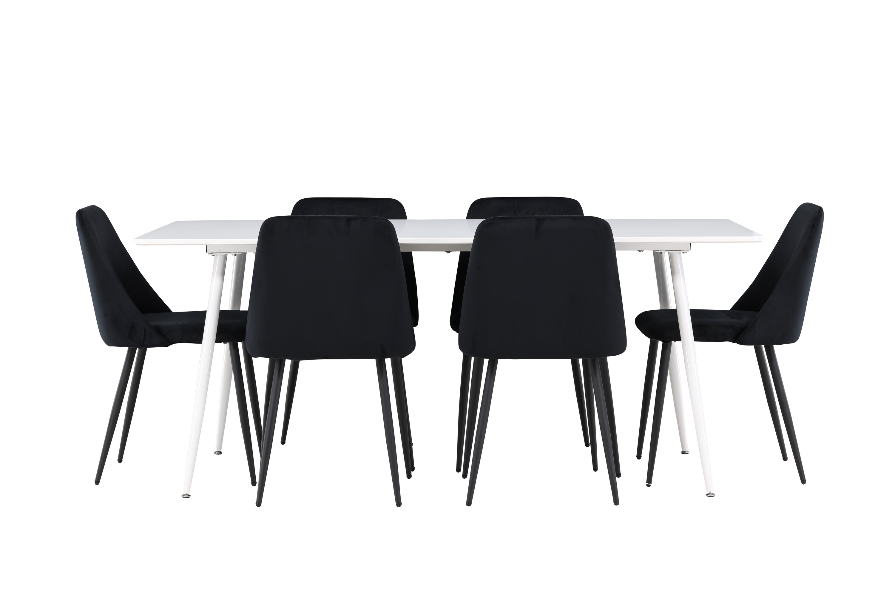 Silar, Night ensemble repas rectangulaire blanc, noir sur fond clair