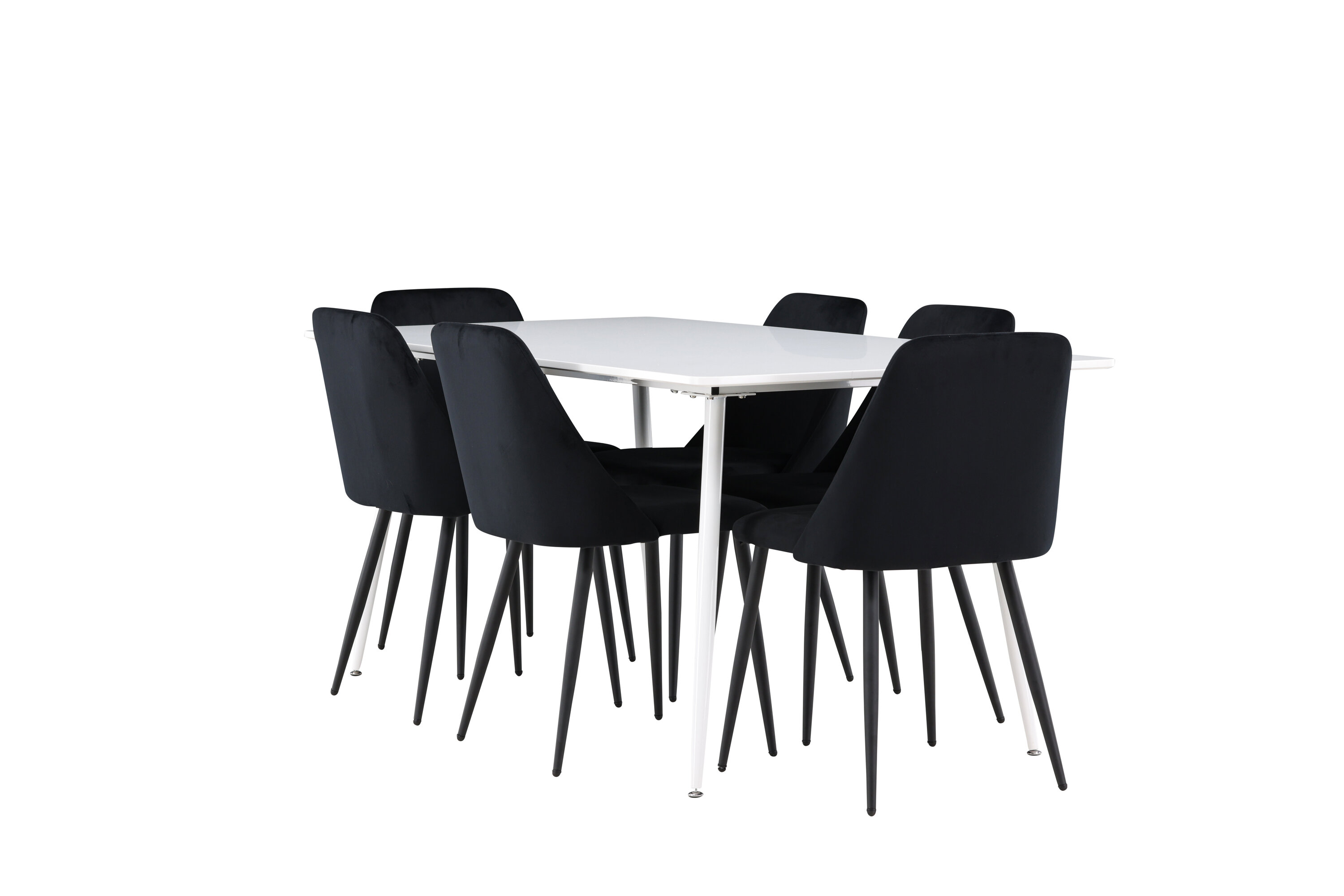 Silar, Night ensemble repas rectangulaire blanc, noir sur fond clair