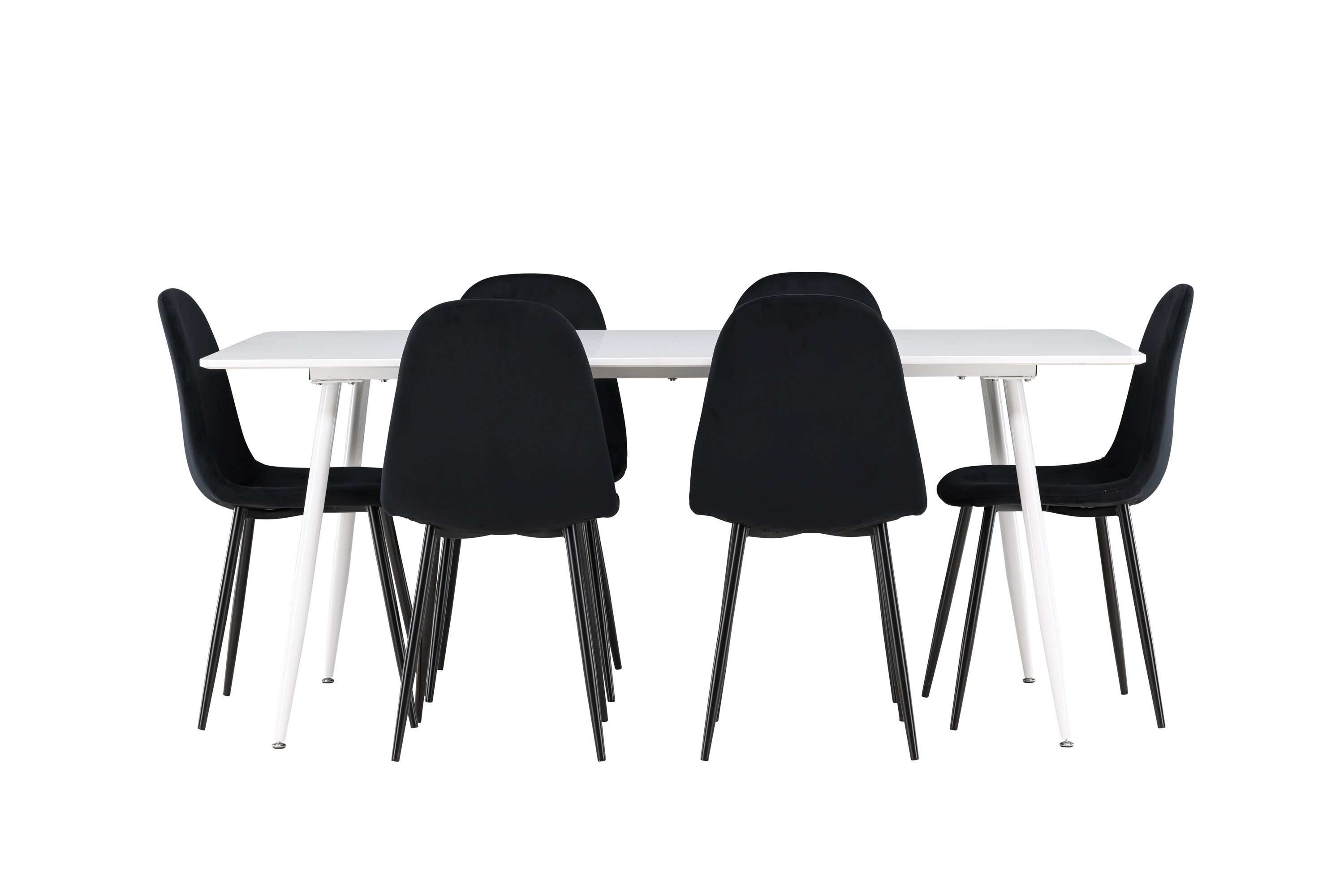 Silar, Polar ensemble repas rectangulaire blanc, noir sur fond clair