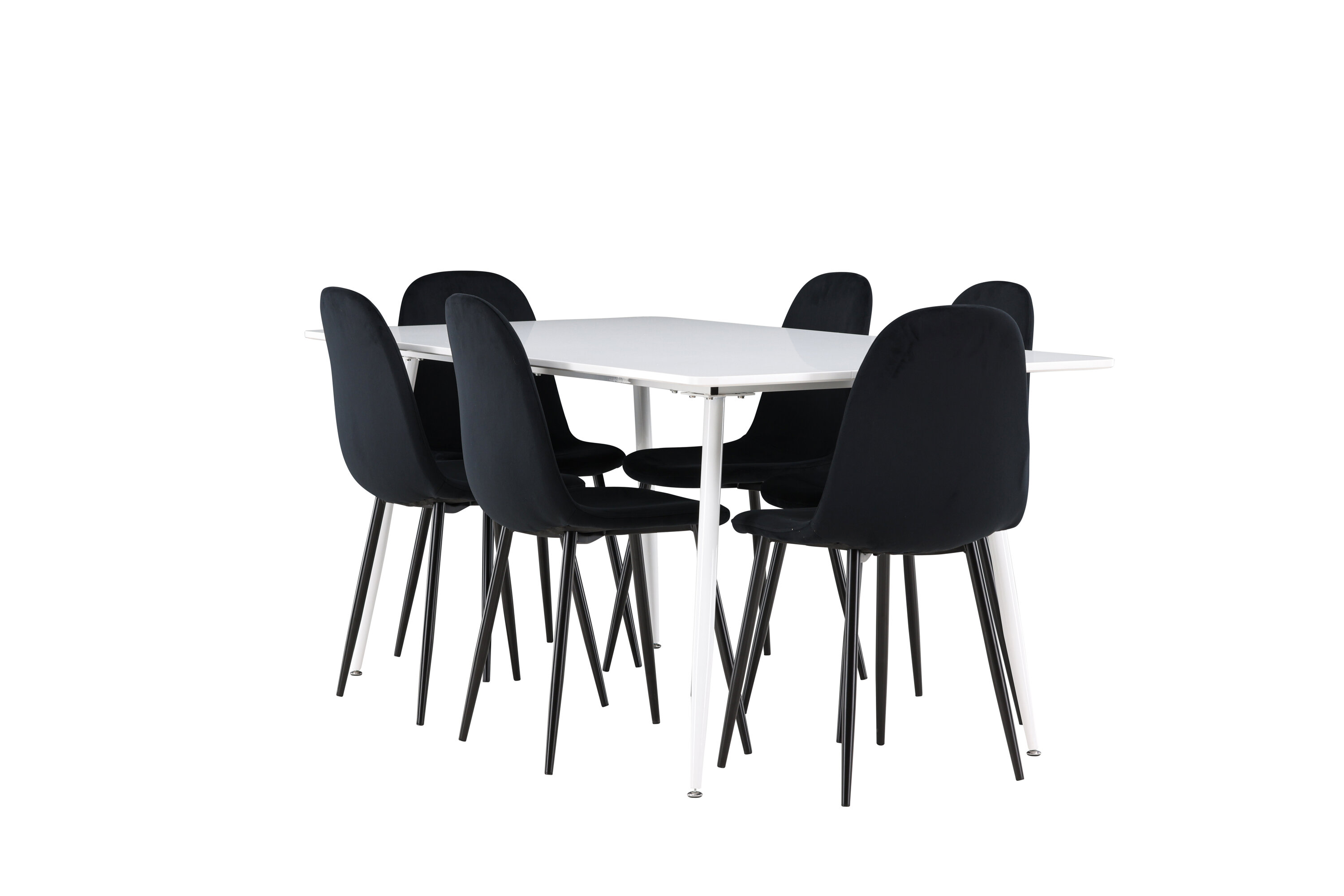 Silar, Polar ensemble repas rectangulaire blanc, noir sur fond clair